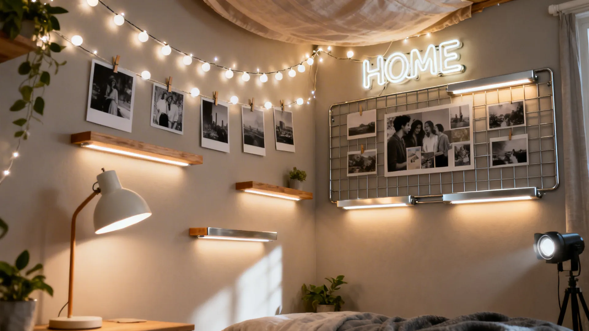 How to Decorate a Room with Lights and Photos: 5 Ideas