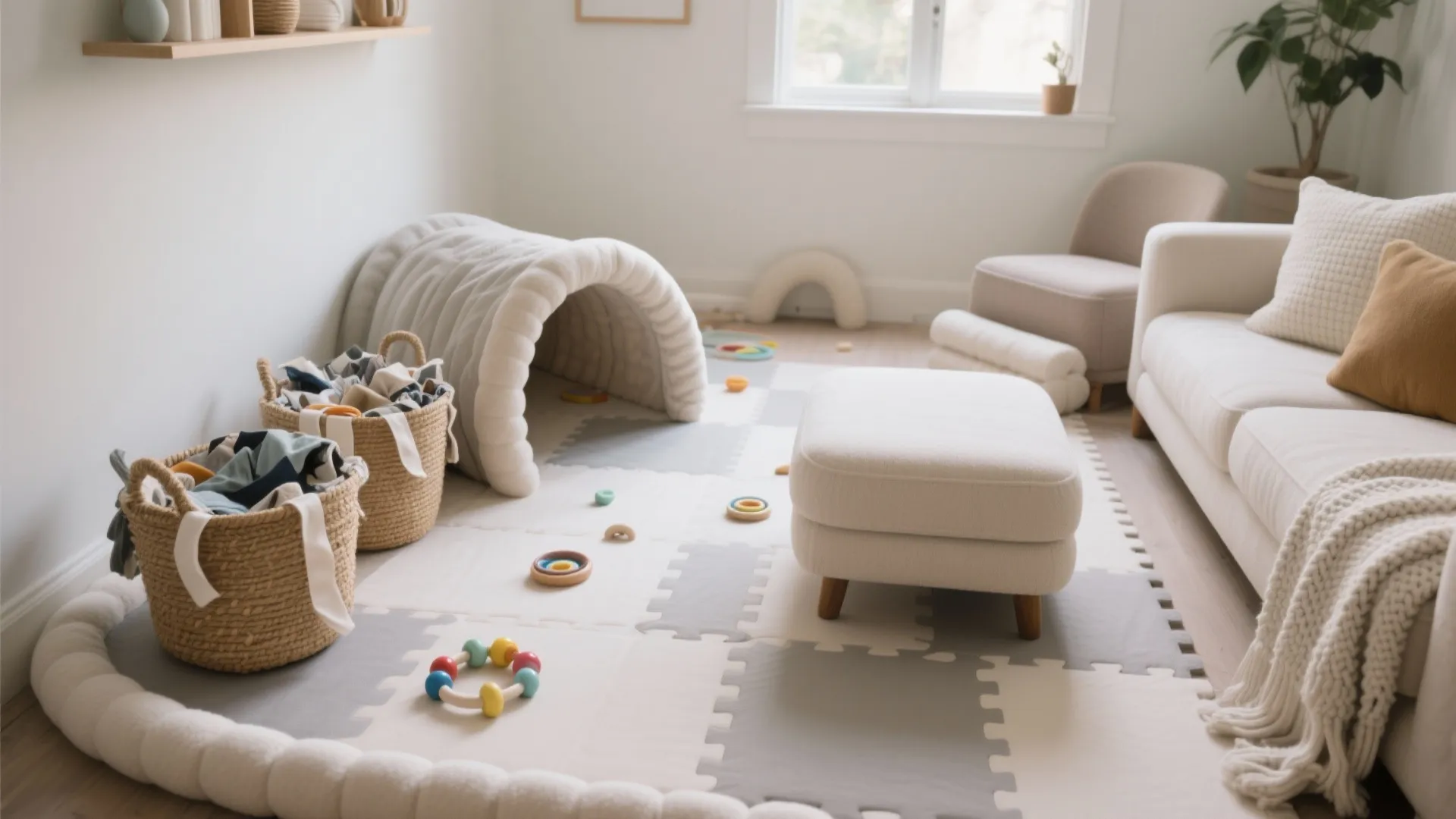 Cozy Play Zone with Sensory Stations