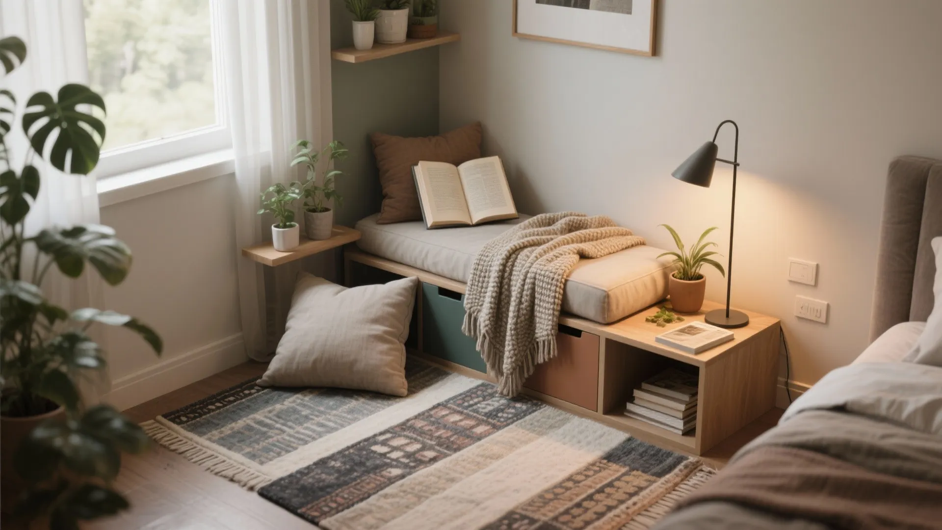 5. Compact Cozy Nook with Layers