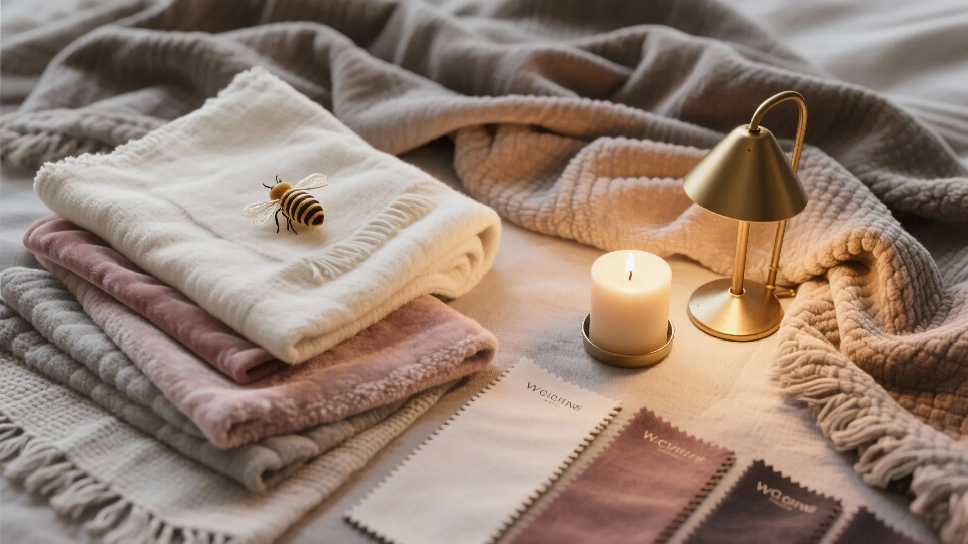 5. Cozy textiles and candlelike lighting