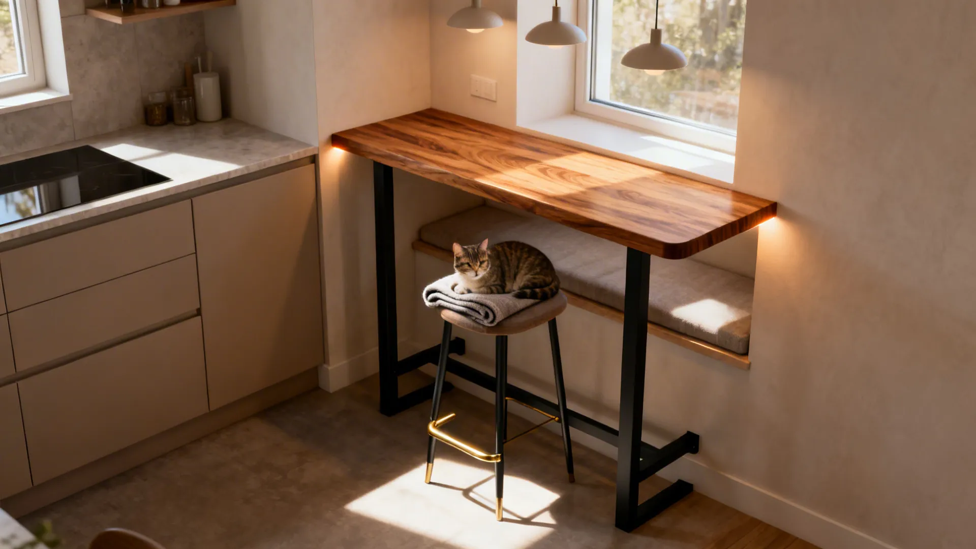 Warm Wood Accents for a Cozy Bar Niche
