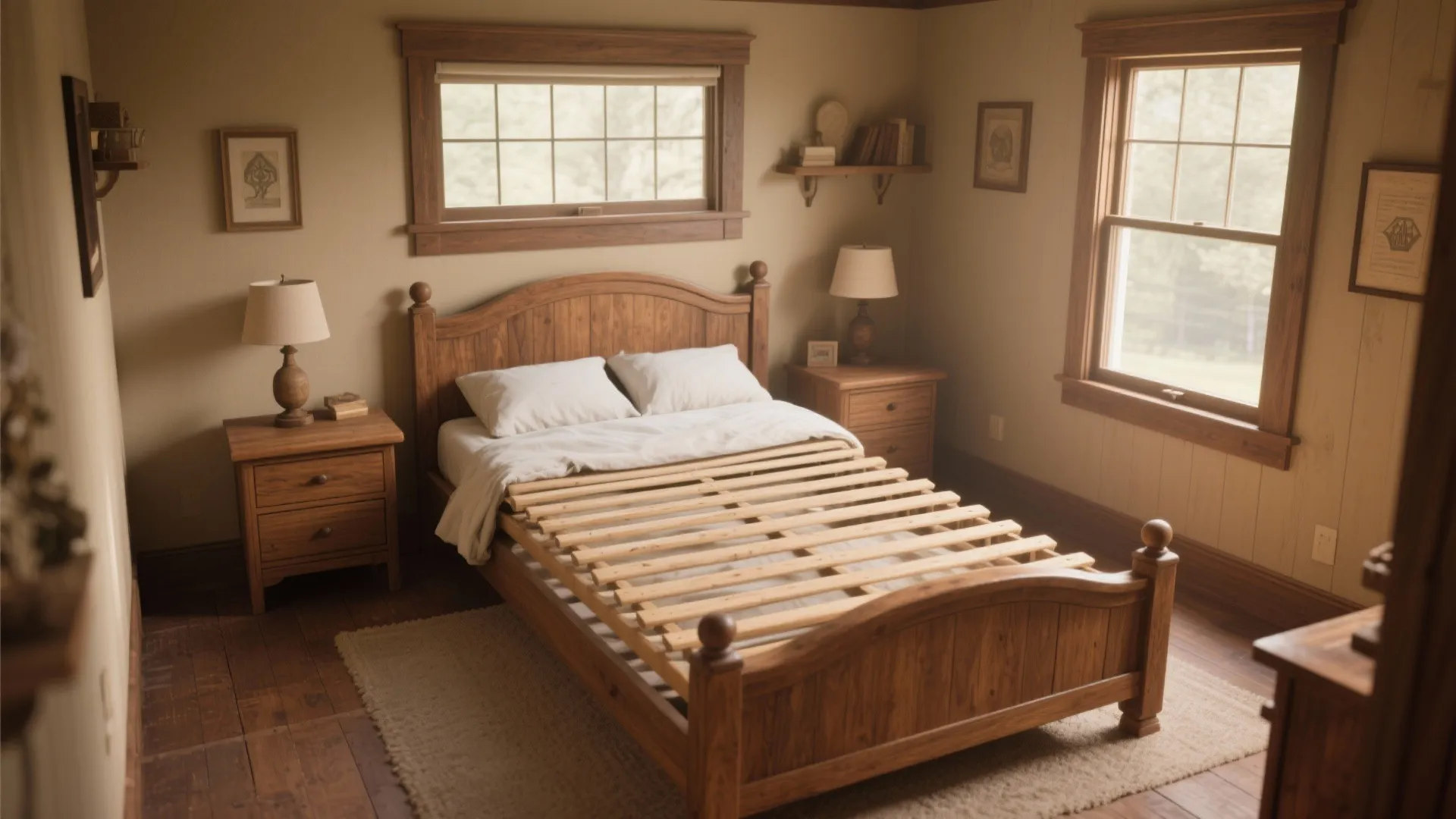 Mission style bedroom with vintage craftsman furniture