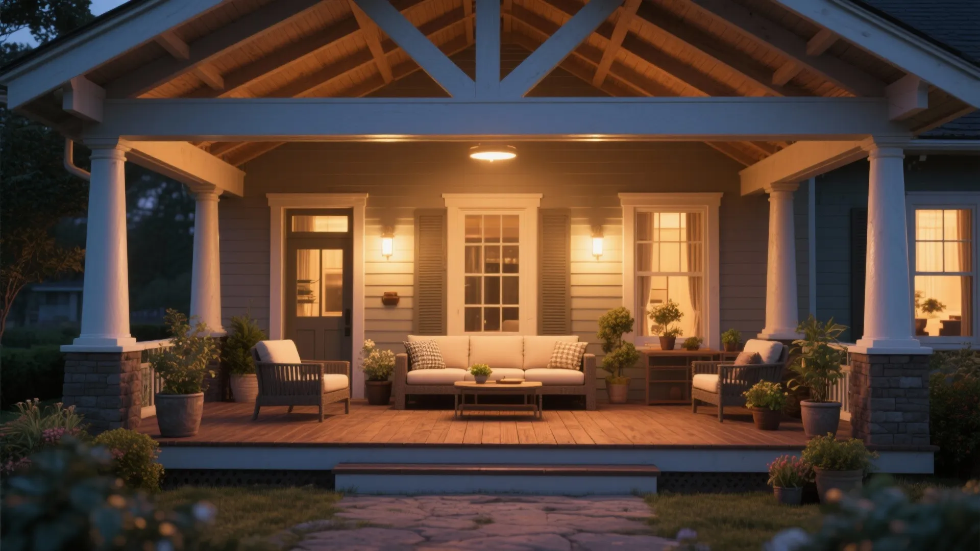 2. Covered Front Porch as Outdoor Room