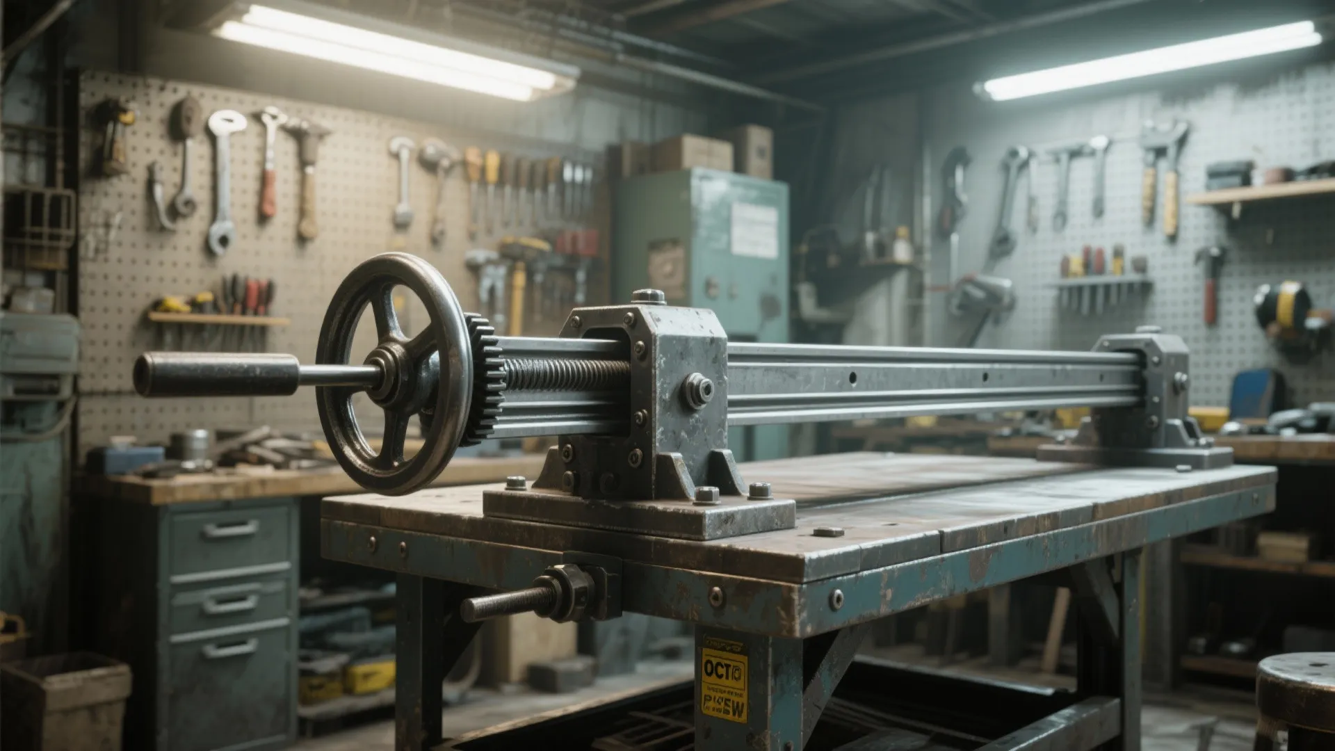 3. Crank-and-rail lift — robust and low-tech