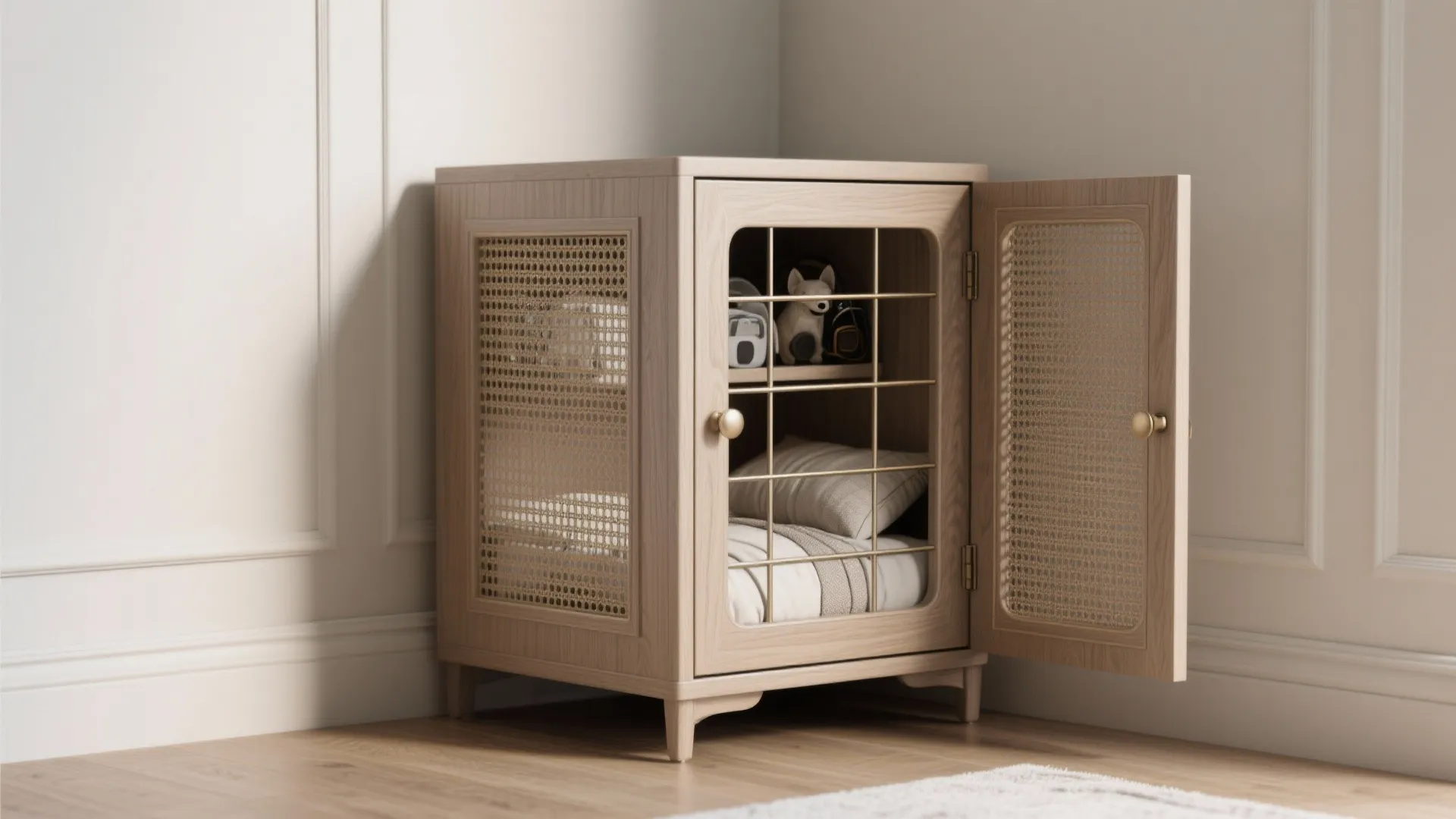 4. Corner Crate Disguised as Furniture
