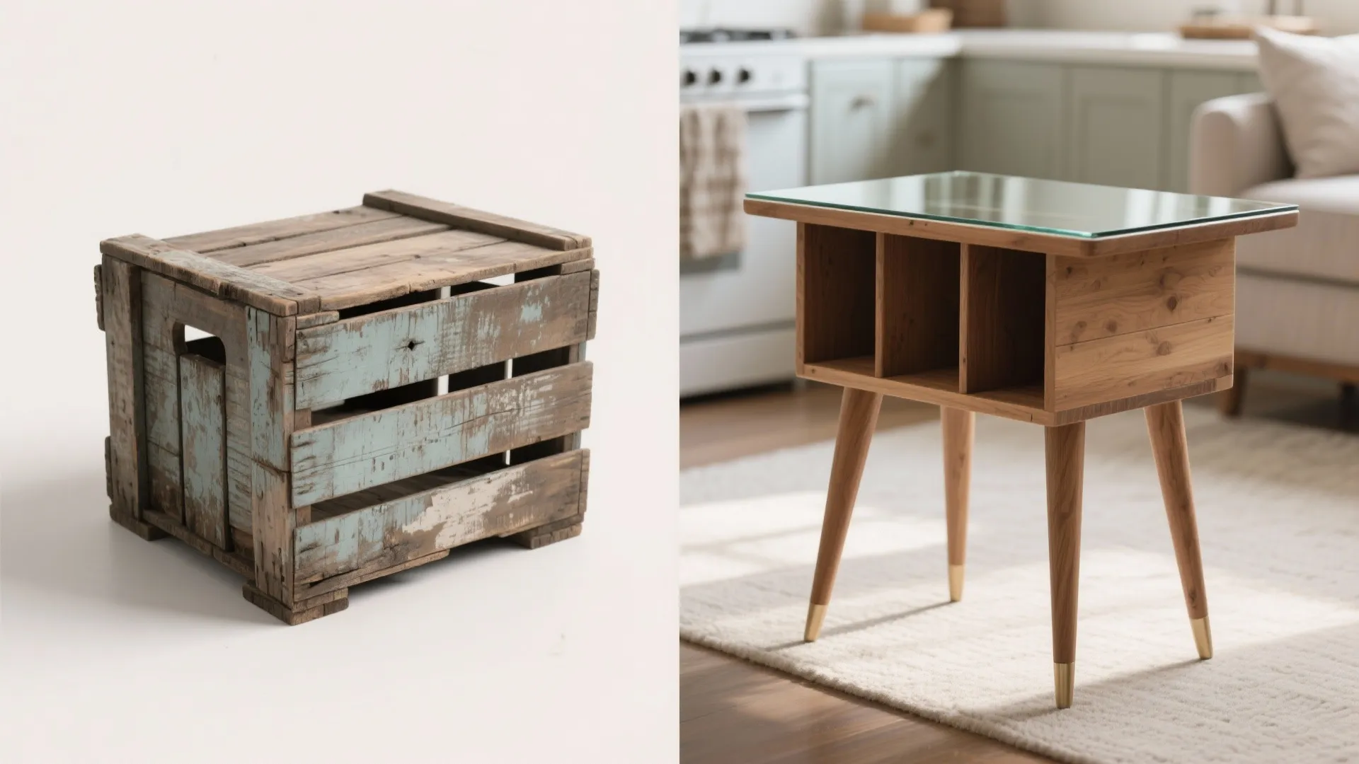 5. Repurposed Crate or Vintage Box Table
