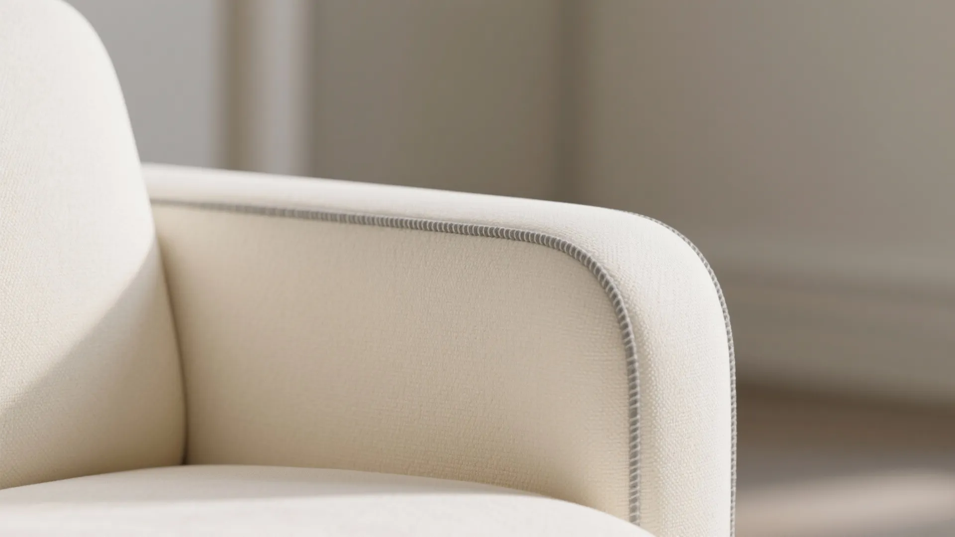 8. Cream Armchairs with Grey Piping