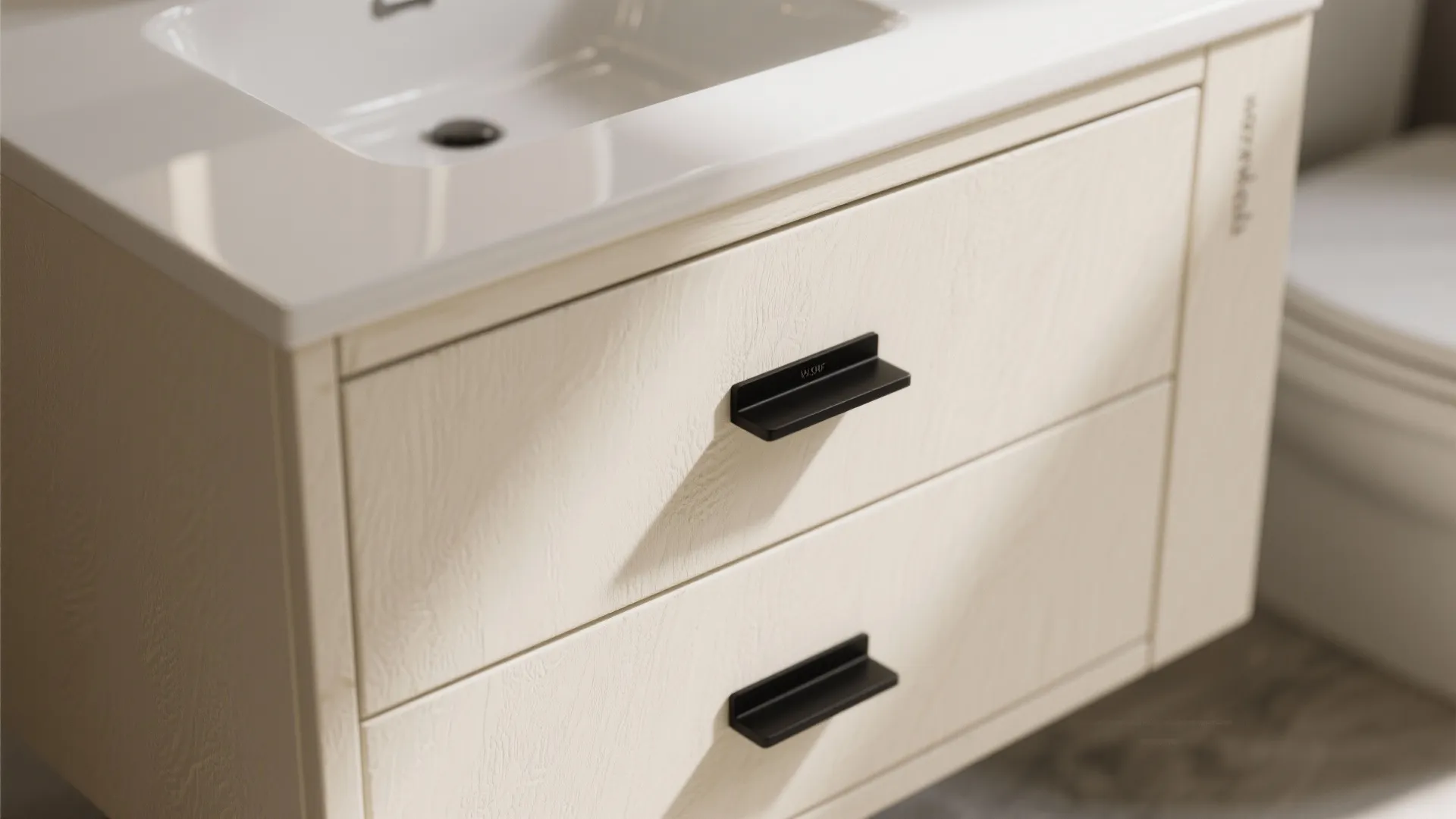 7. Cream Cabinetry with Black Hardware
