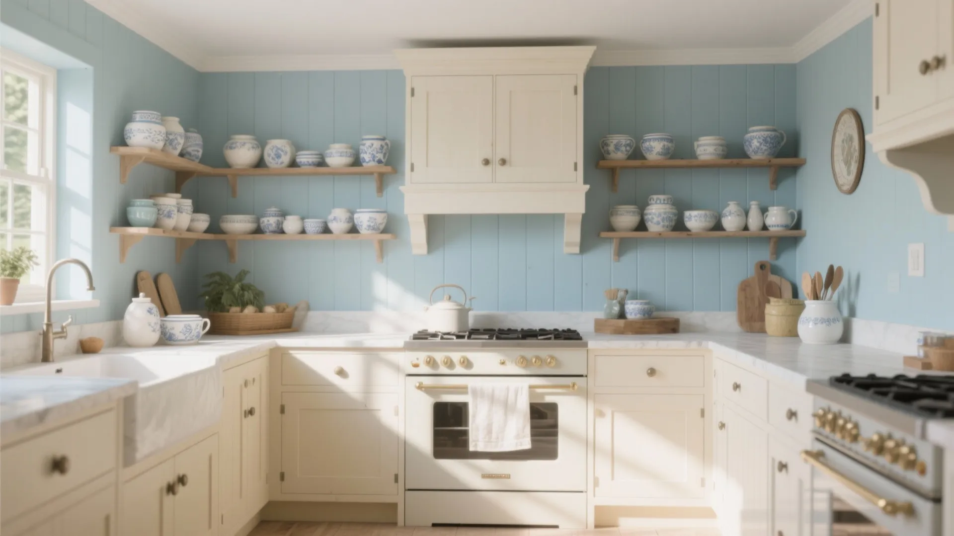 2. Cream and Duck Egg Blue