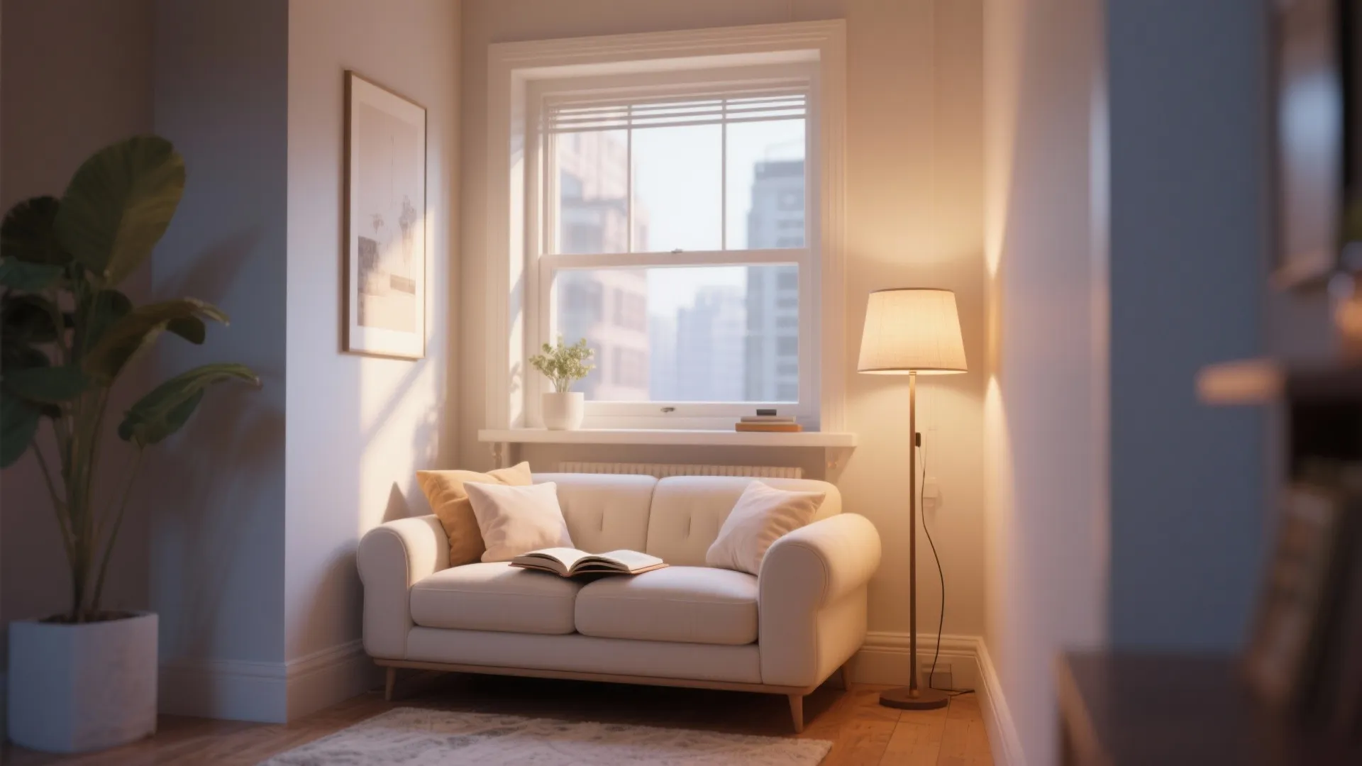 9. Cream Loveseat for Small Corners