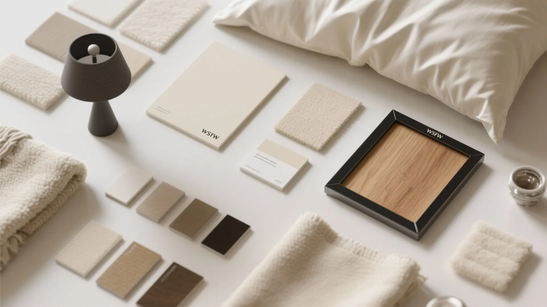 2. Monochrome Cream Layers with Mixed Materials