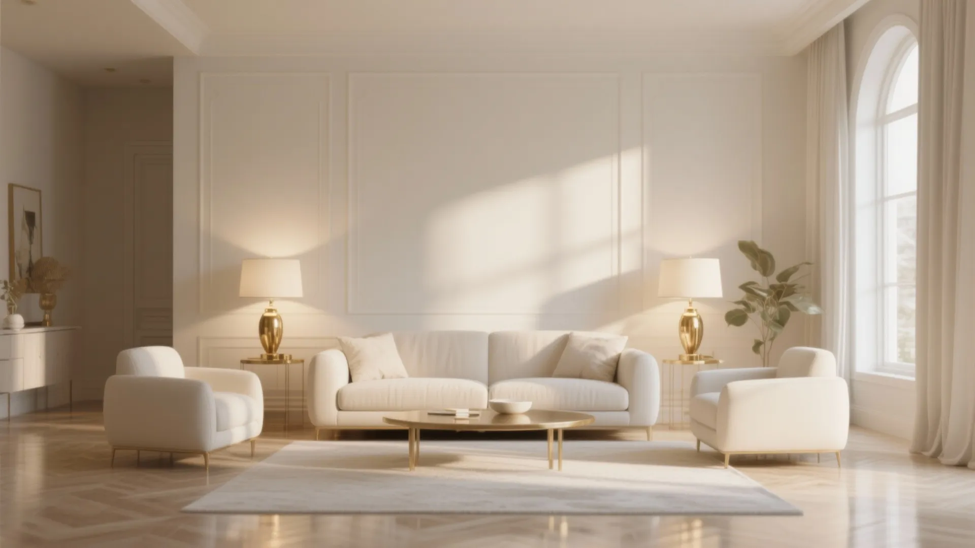 Cream and White with Metallic Accents