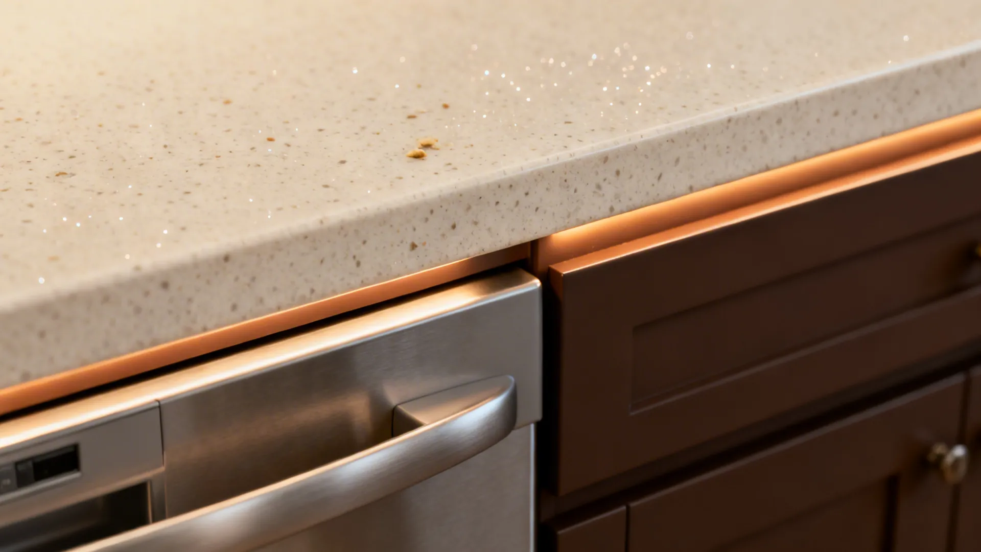5) Light-Top, Dark-Base: Countertops That Lift Brown