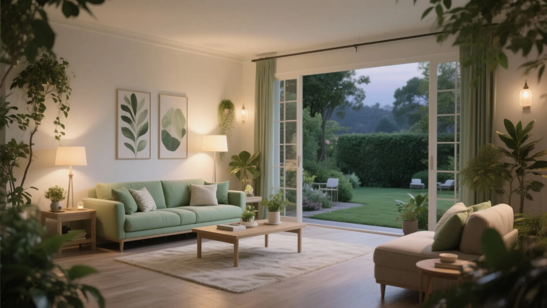 Cream and Sage Green