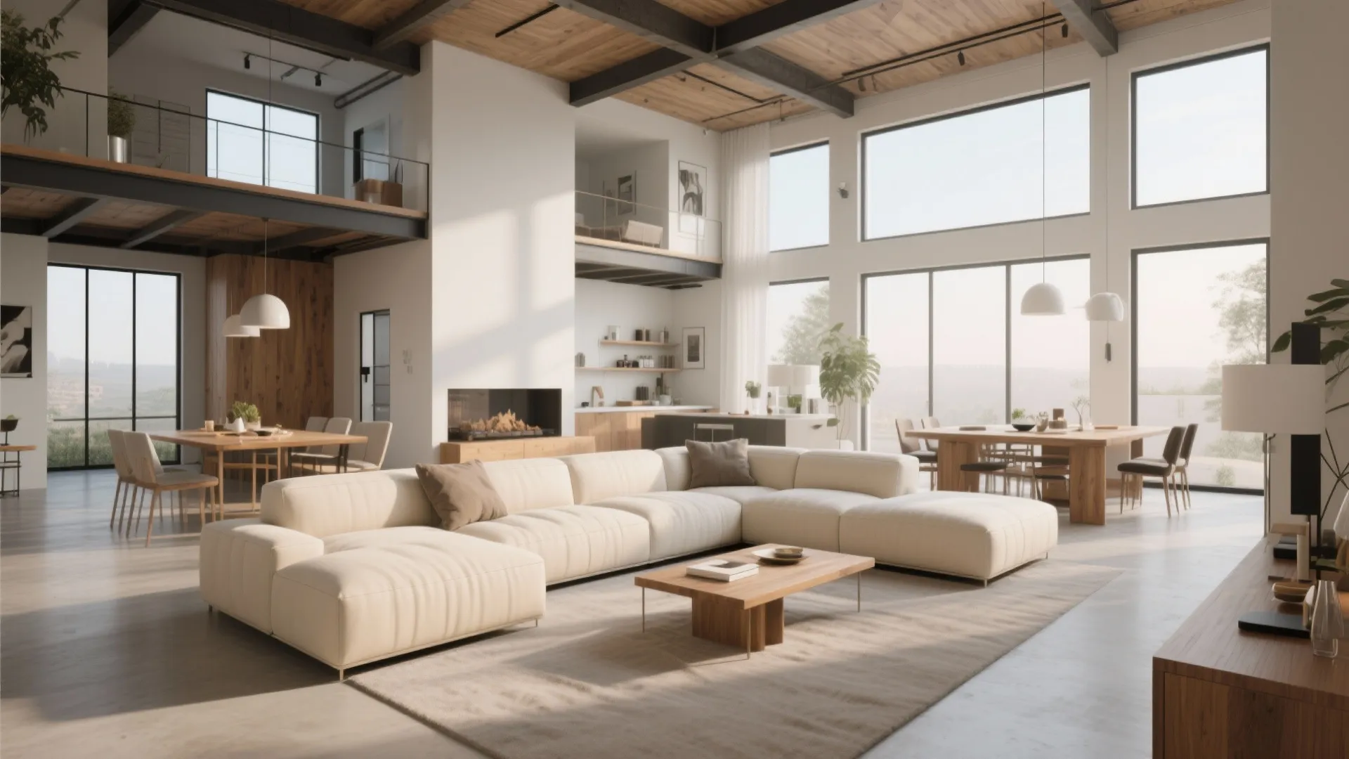 2. Cream Sectional for Open-Plan Spaces