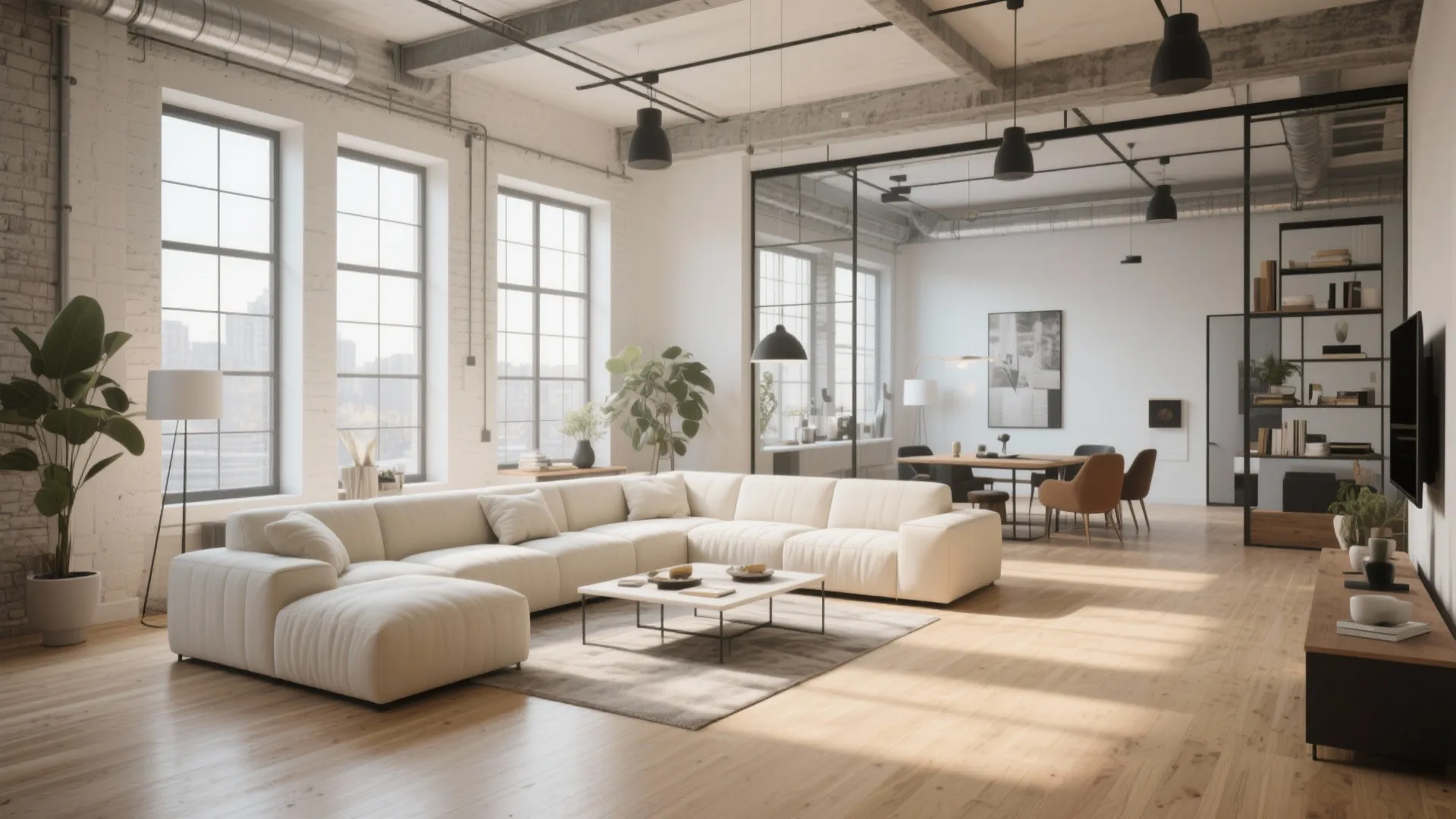 3. Cream Sectional for Open Plan Spaces