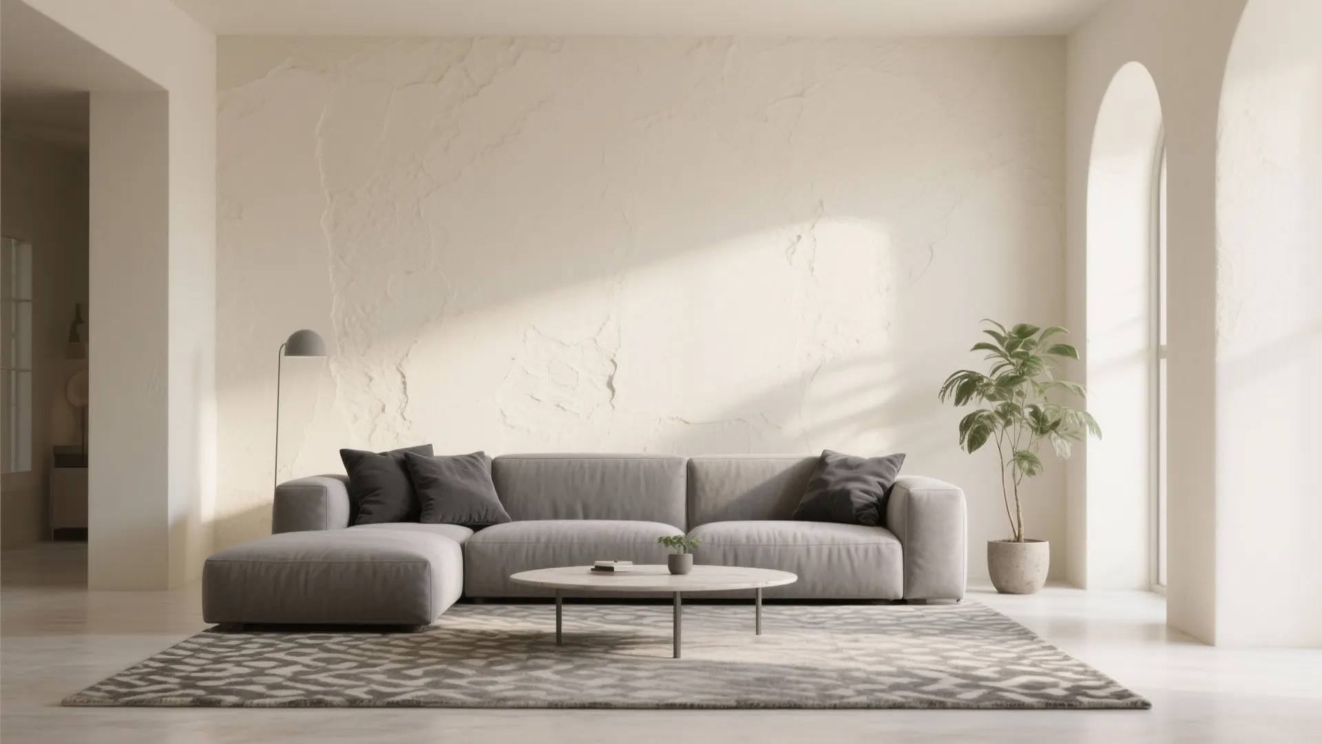 1. Cream Walls + Grey Furnishings