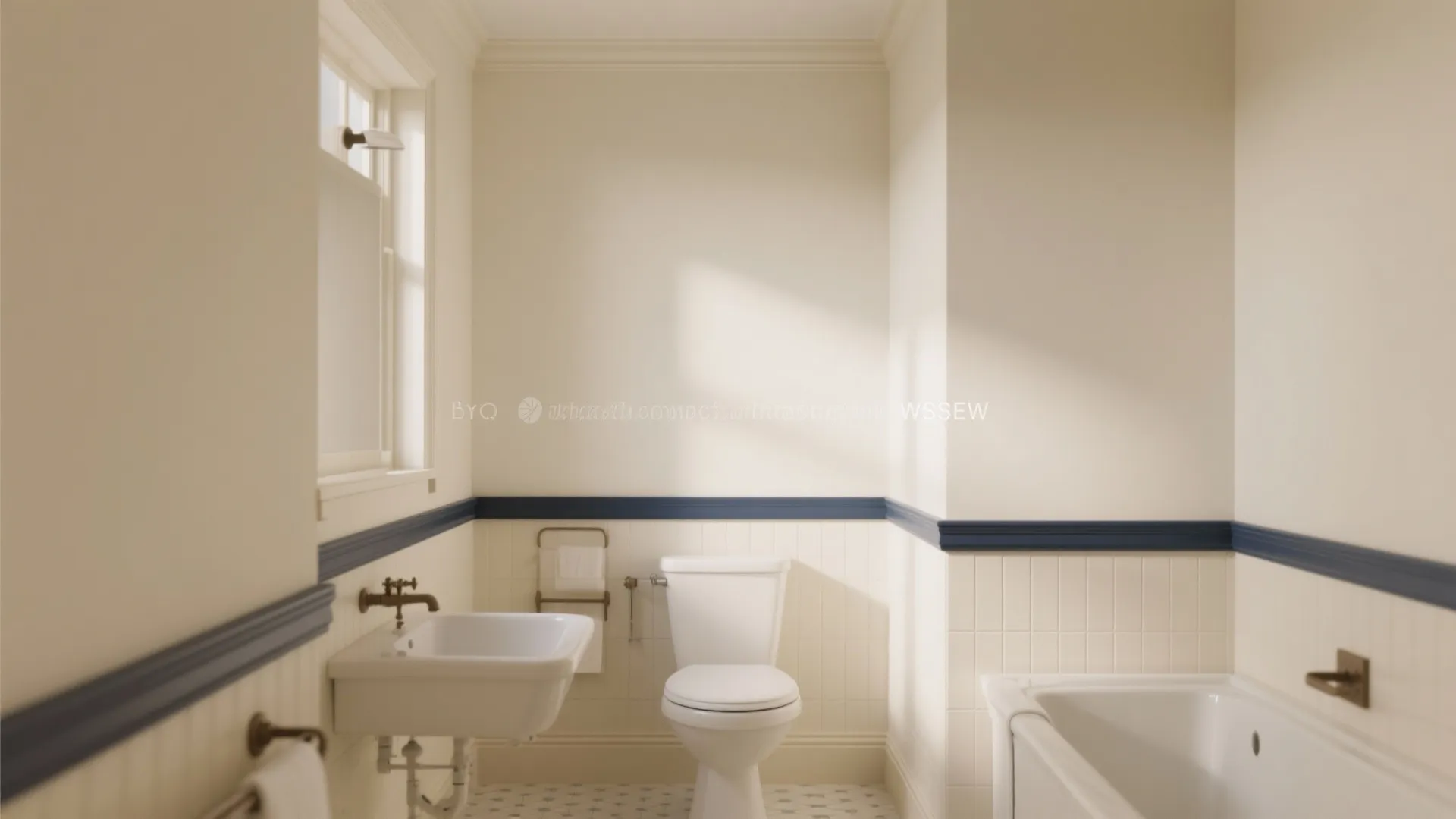 4. Cream Walls with Navy Trim