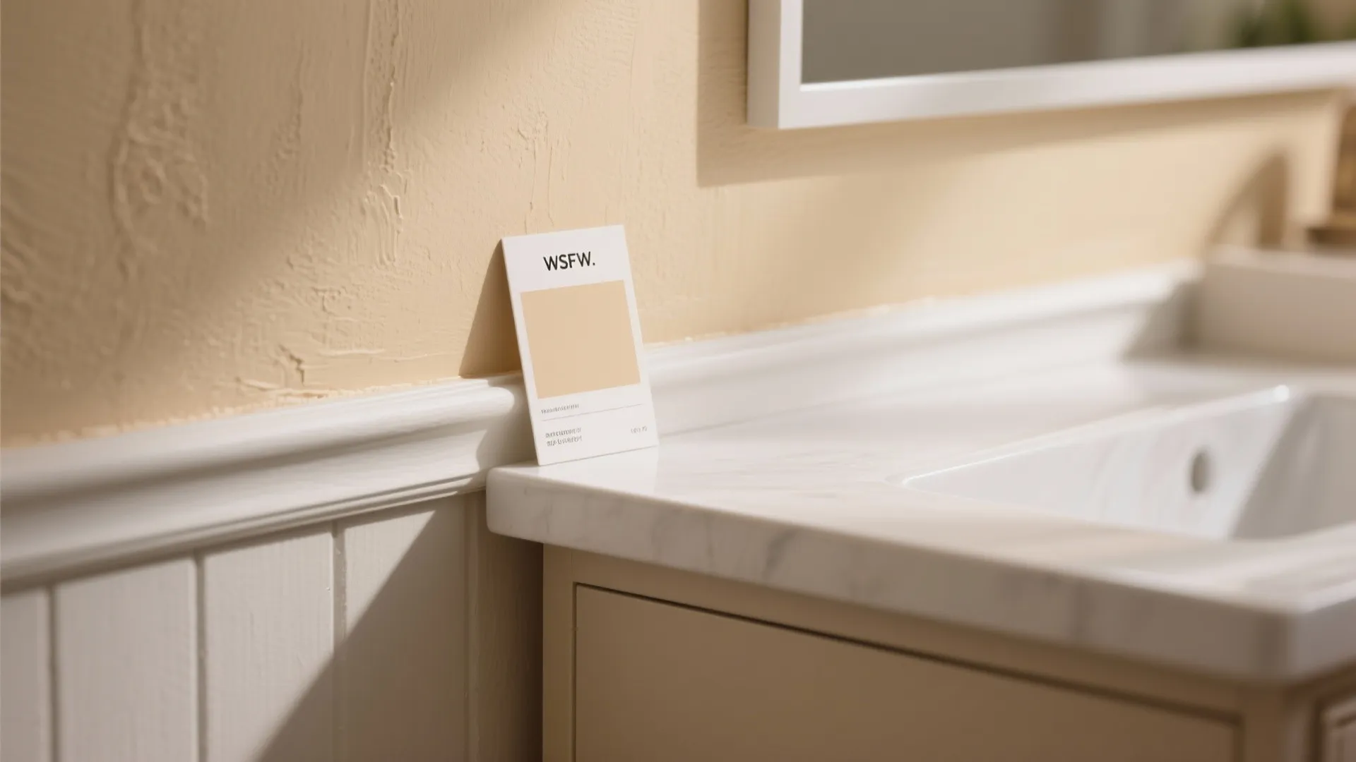 1. Warm cream walls with white accents