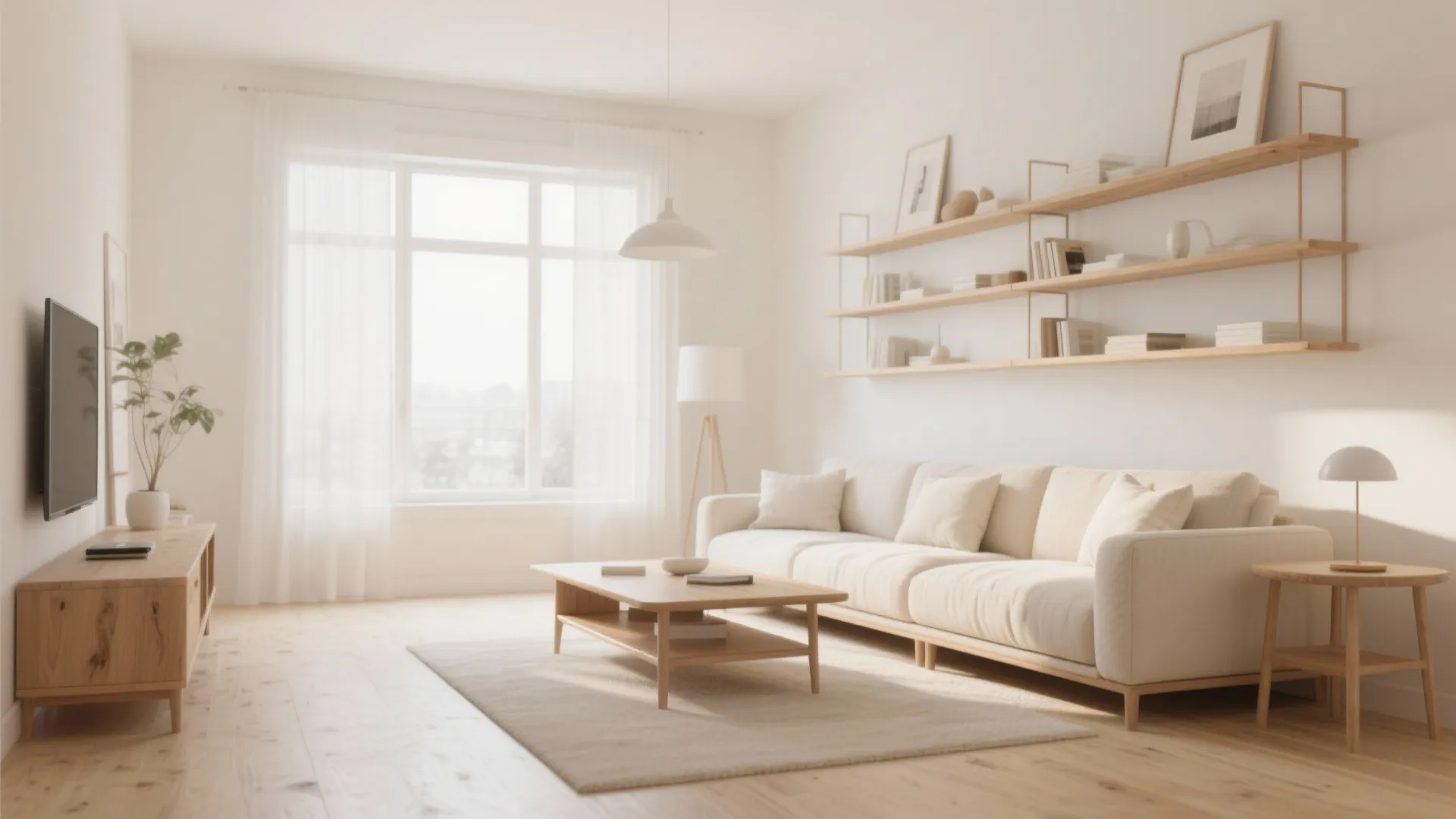 Cream and White with Natural Wood Accents