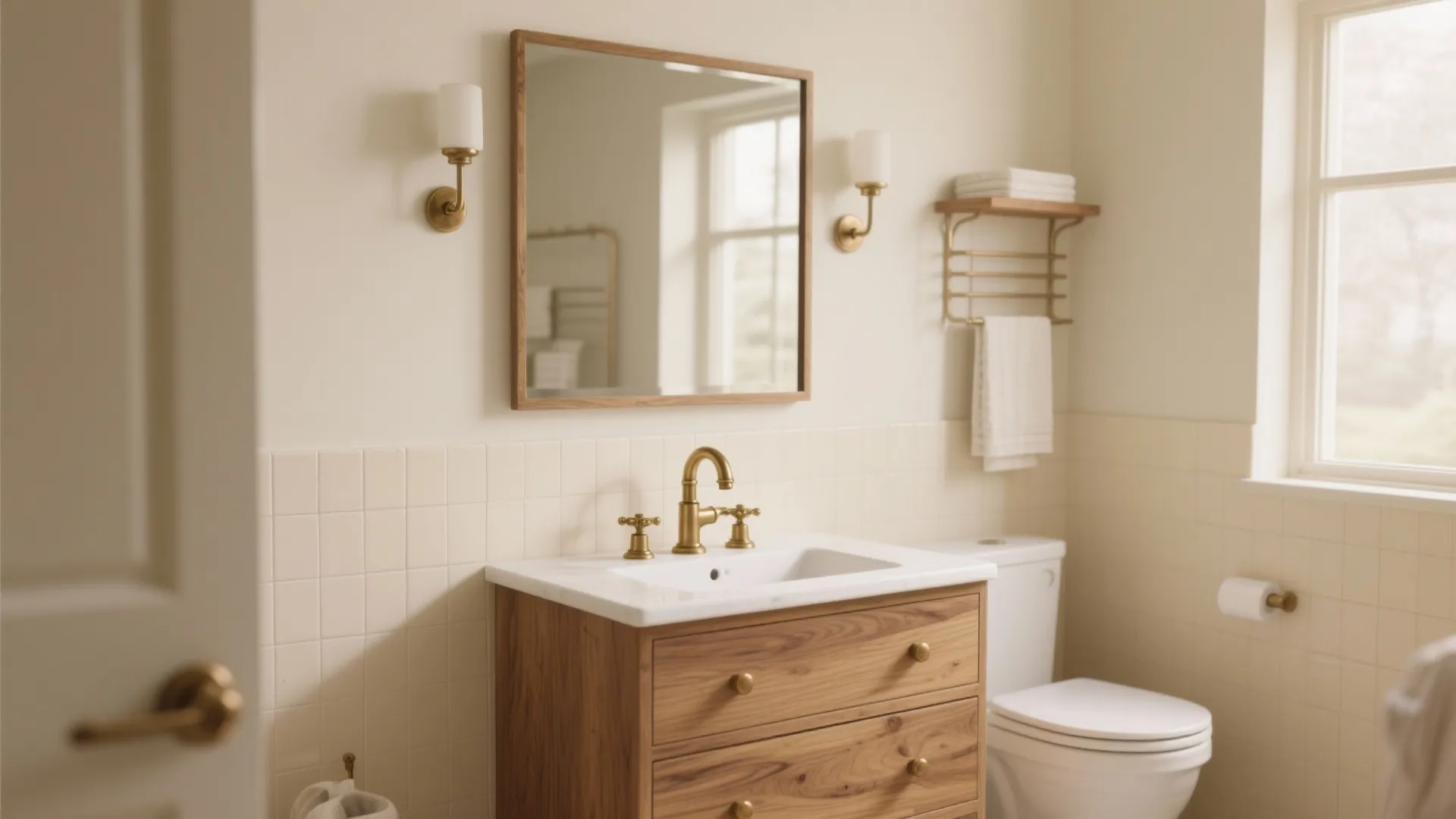 4. Mix cream with natural wood and brass