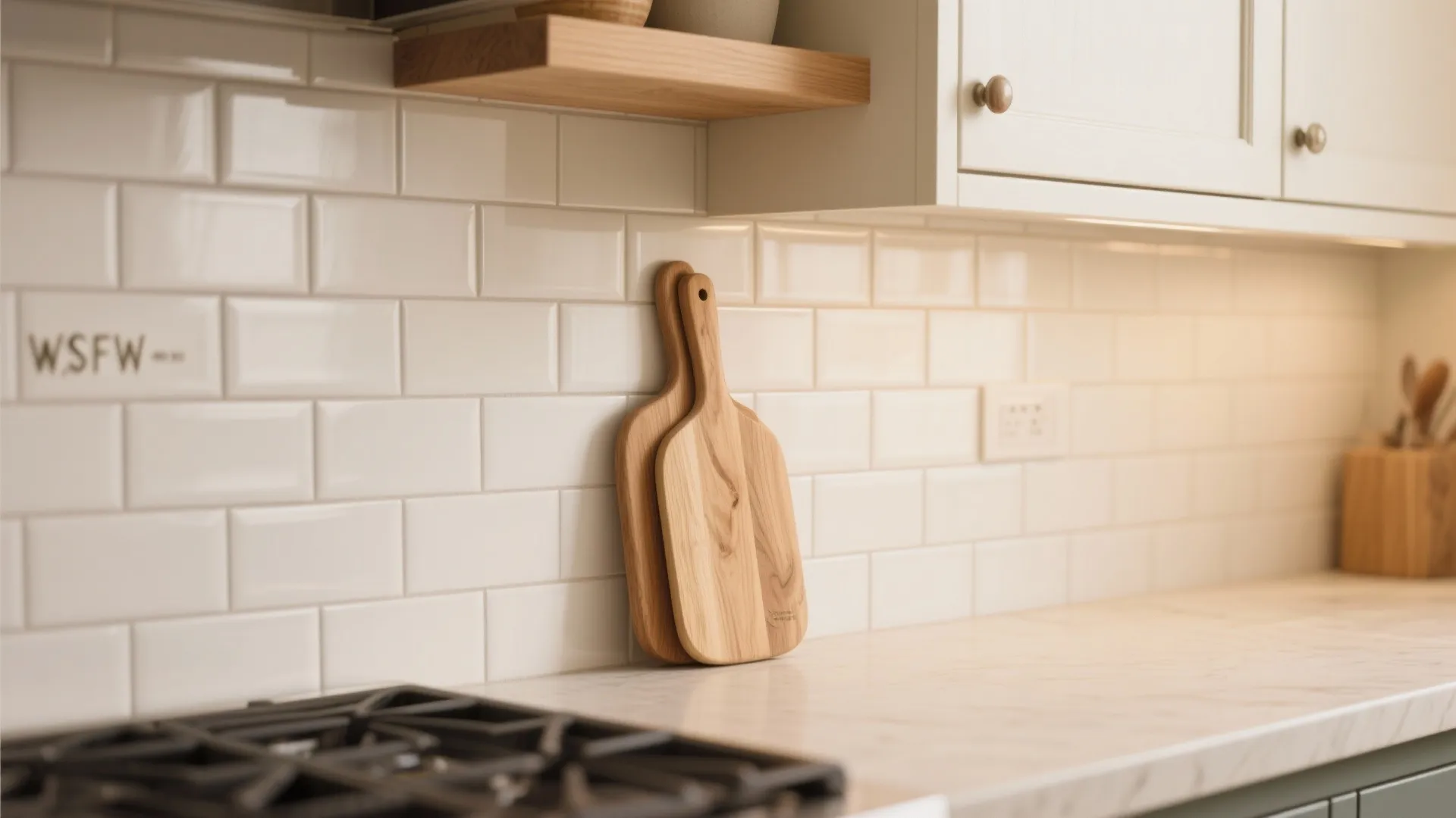 1. Creamy all-white layers with warm wood accents