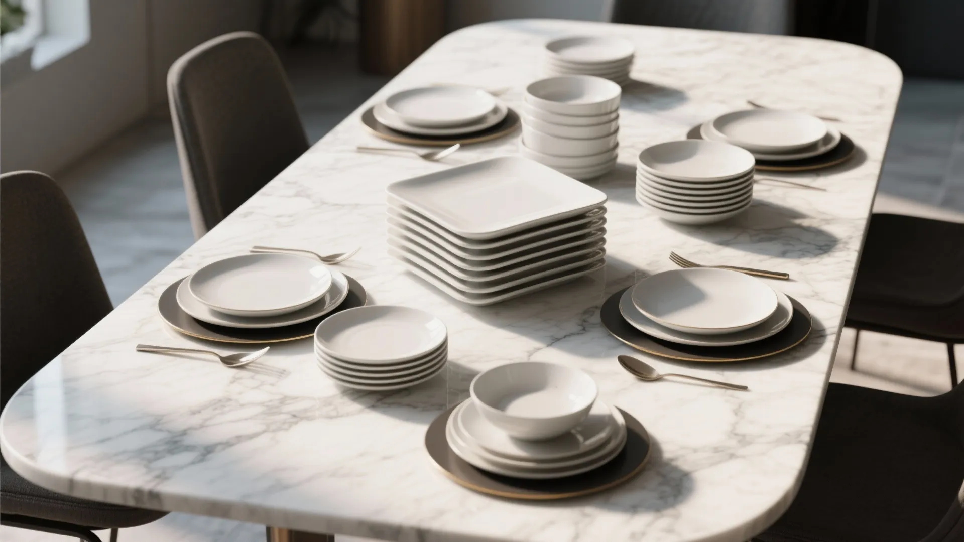 6. Creative Tableware Stacking