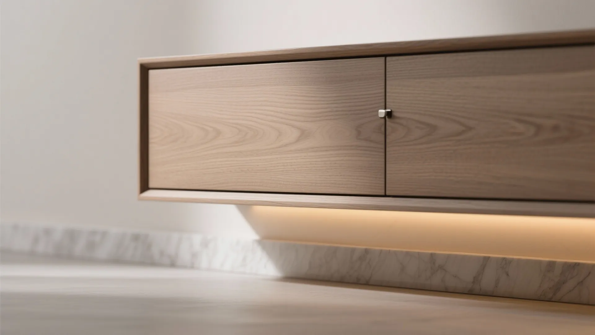 Minimal, Built-in Storage for a Calm Living-Dining