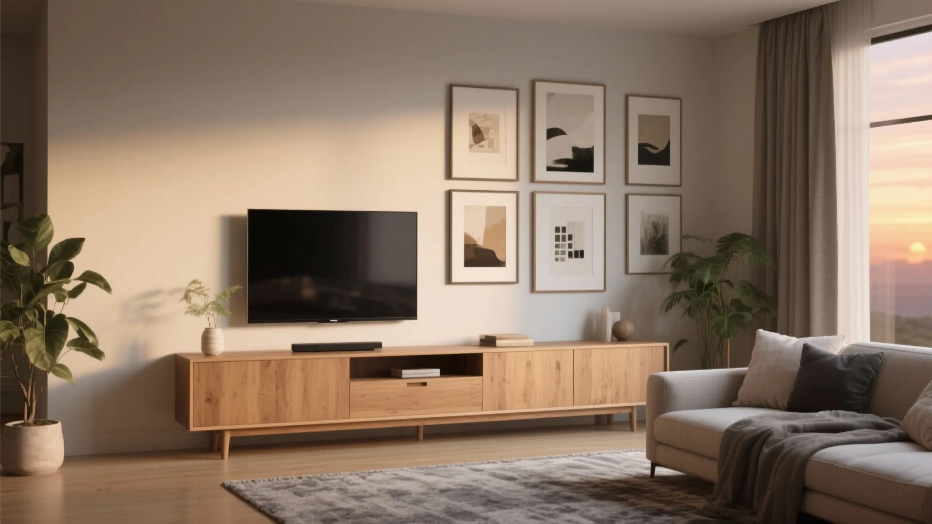 Low Media Credenza + Art-Led Gallery Wall