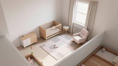 Soft Neutral Nursery Design with Wood Accent