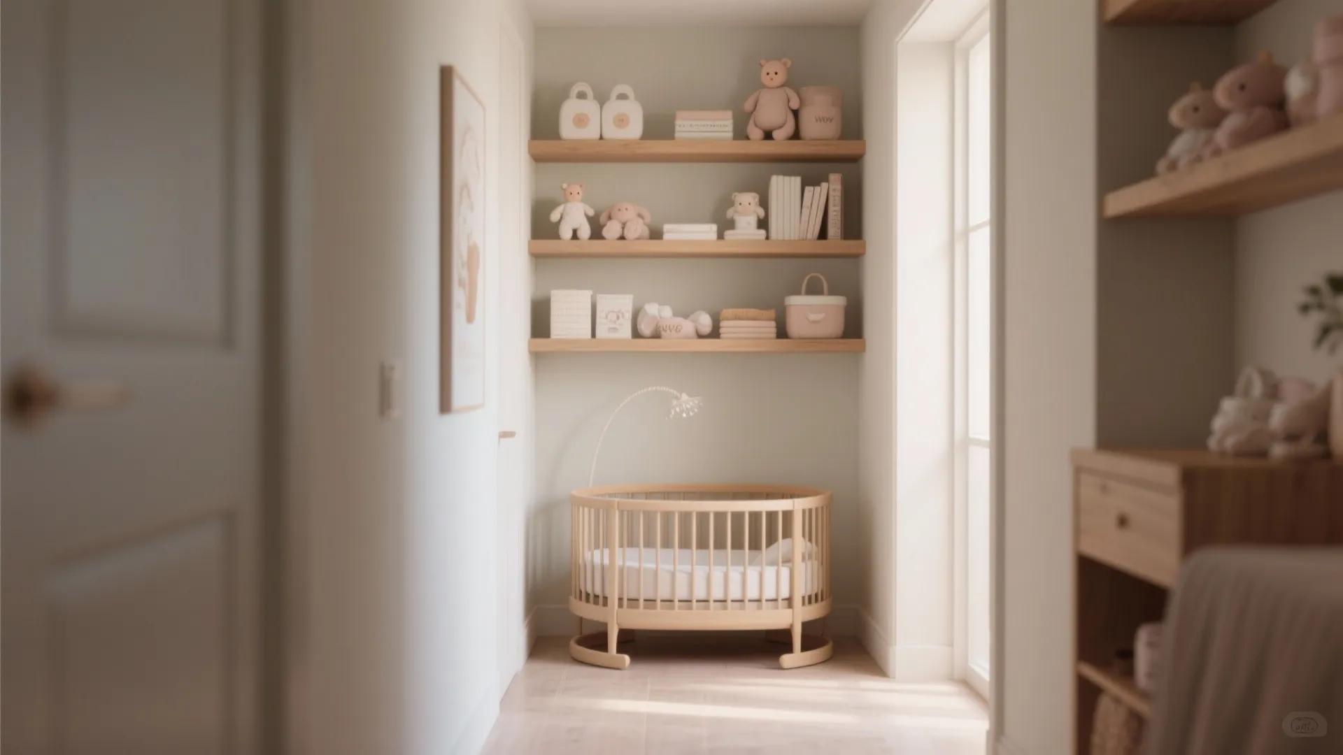4. Integrated crib nooks and vertical shelving