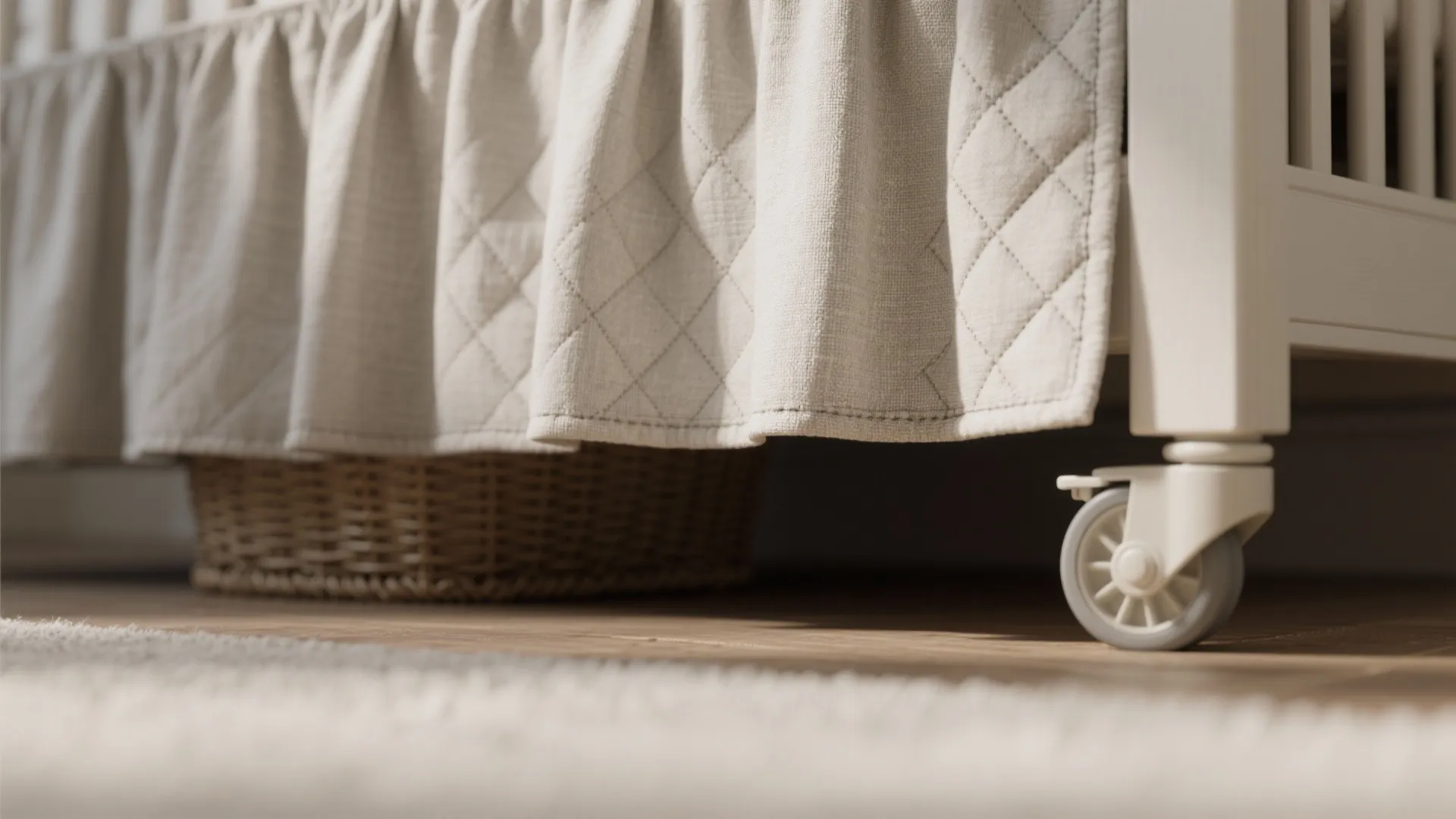 Functional crib skirts and under-crib storage