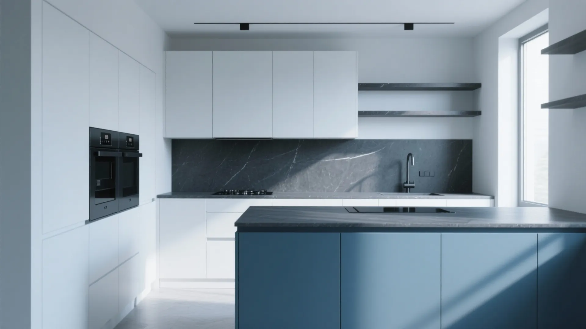 2. Crisp Cool White (Best for modern, minimalist cabinets)