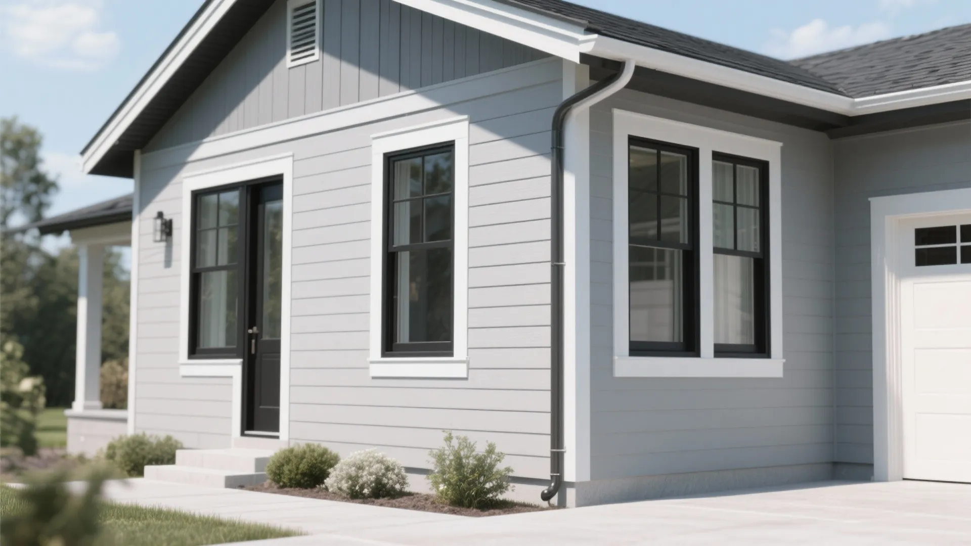 2. Crisp Light Gray with High-Contrast Trim