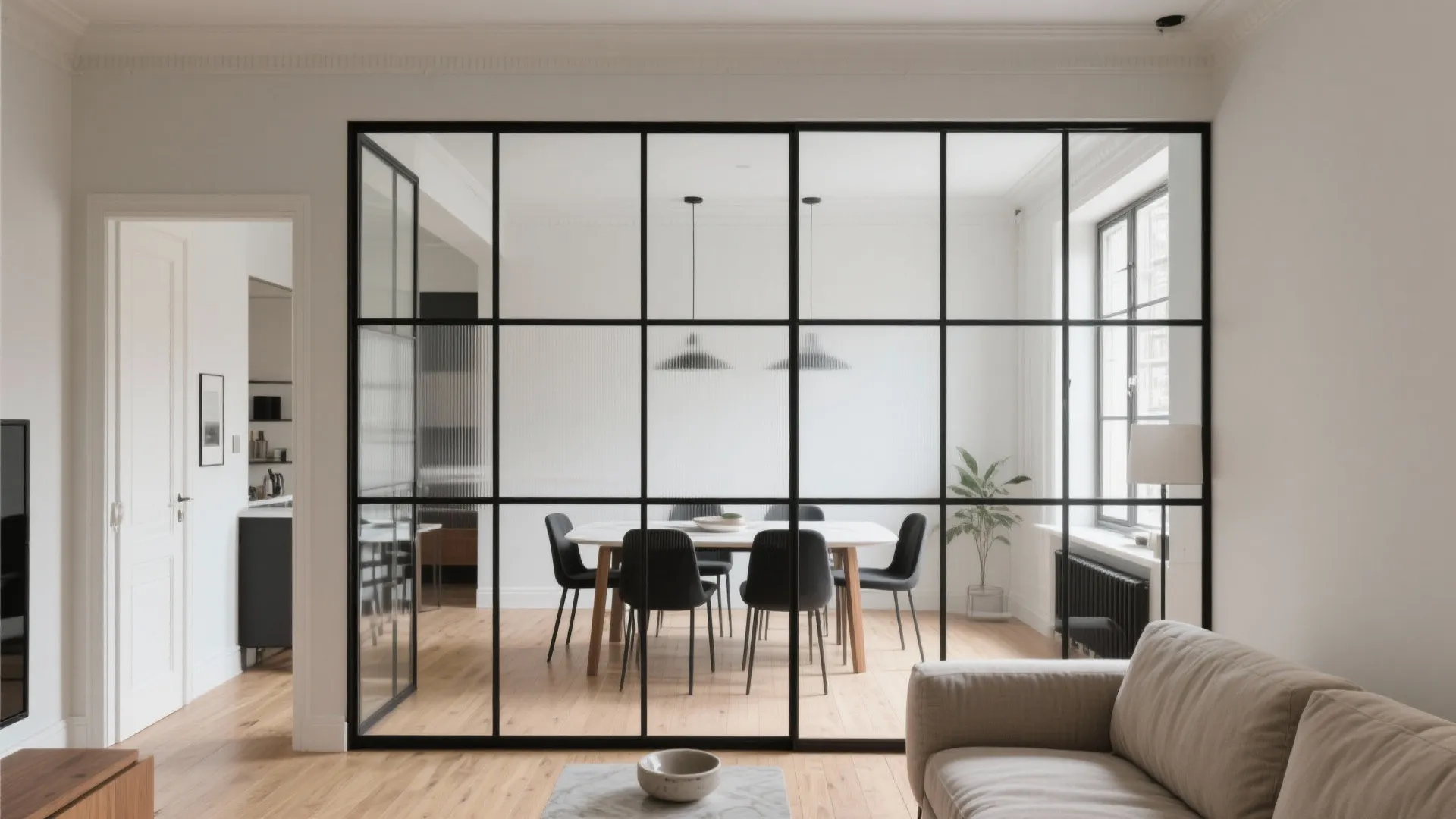 1) Crittall-style framed glass: graphic, timeless, and hard-wearing