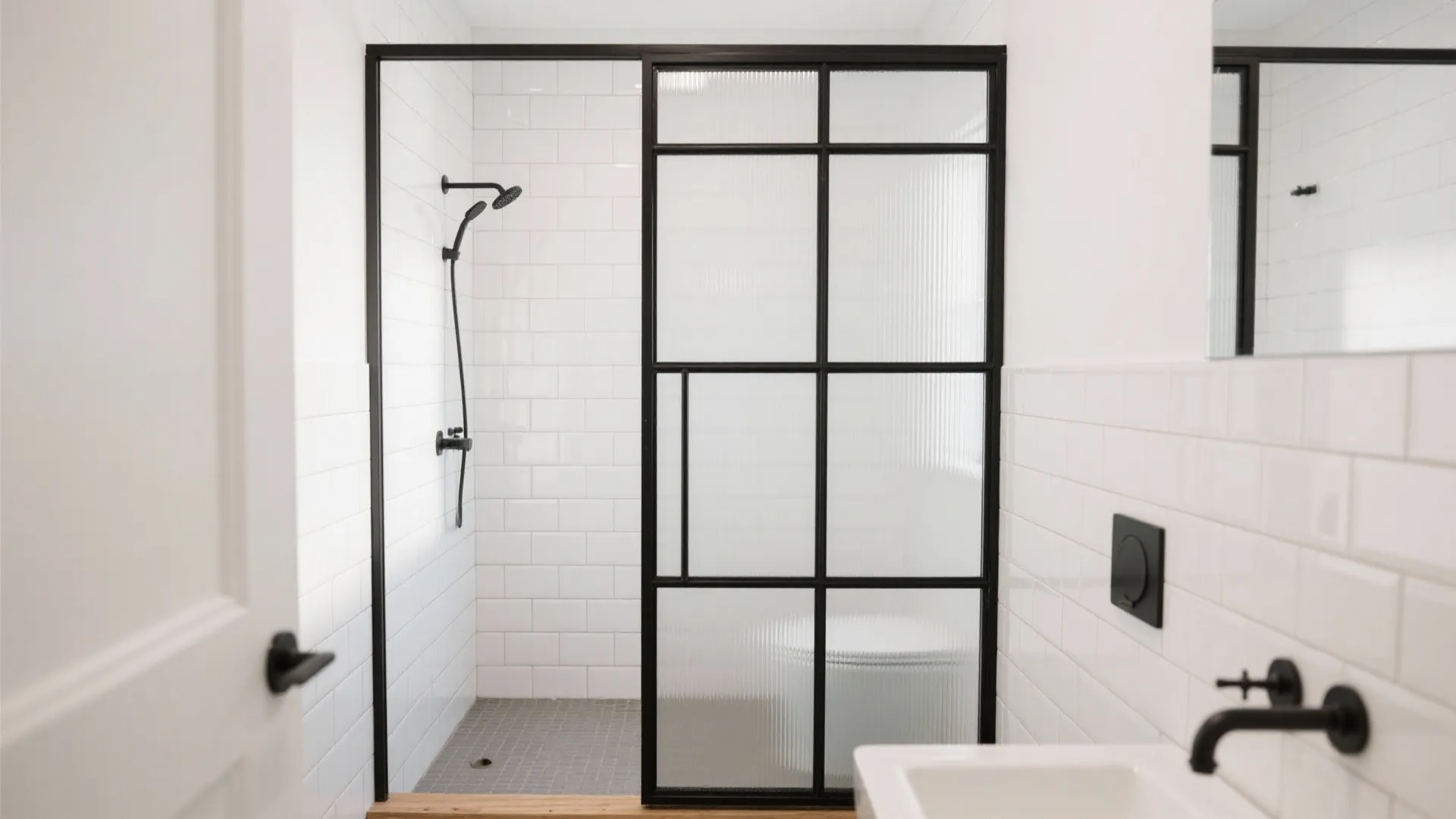 Crittall-Style Grid Glass Panel