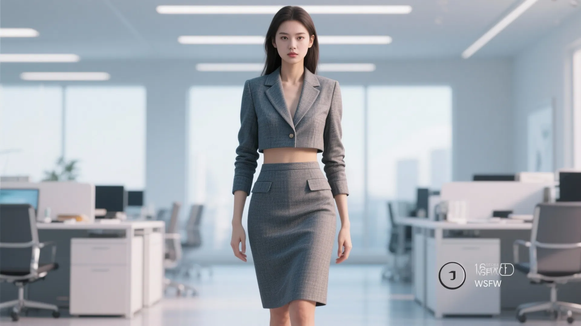 10. Cropped Blazer & Midi Skirt