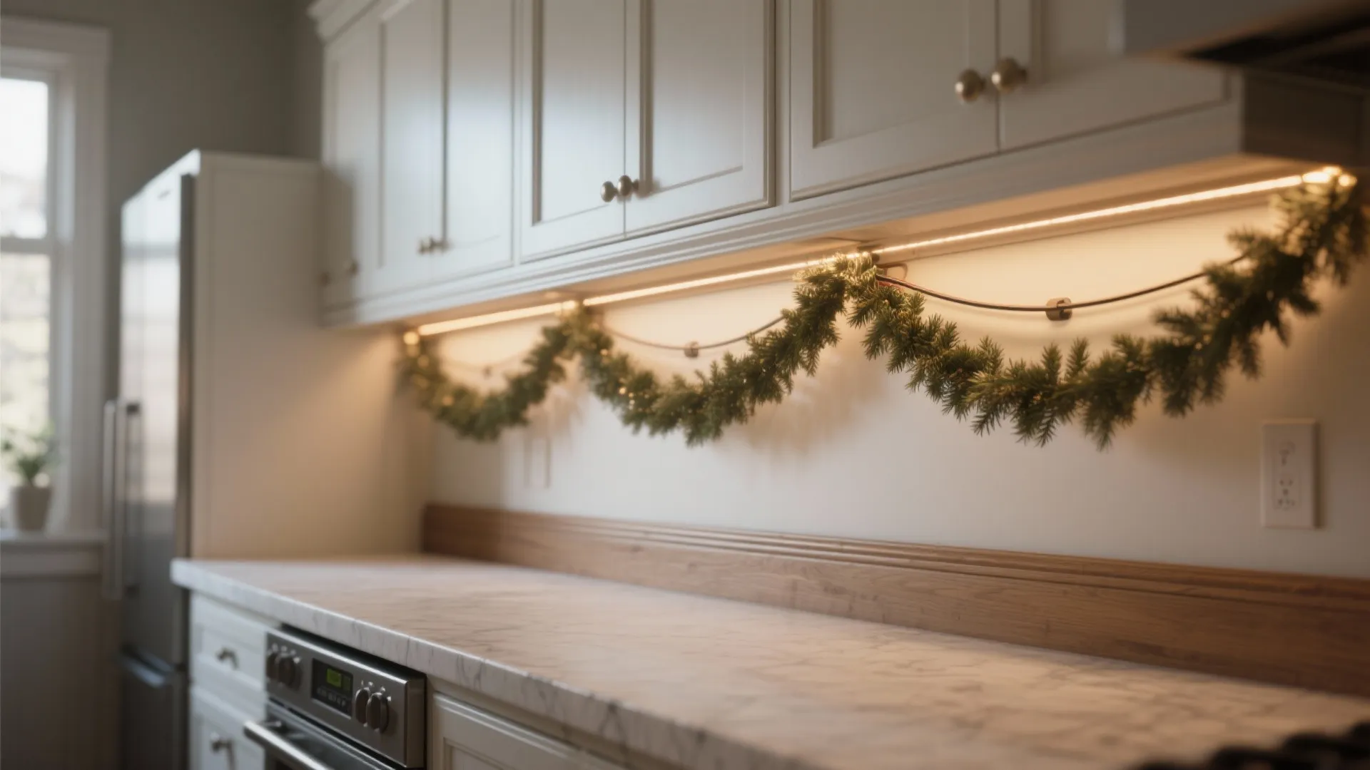 1. Crown garlands + warm LED strips