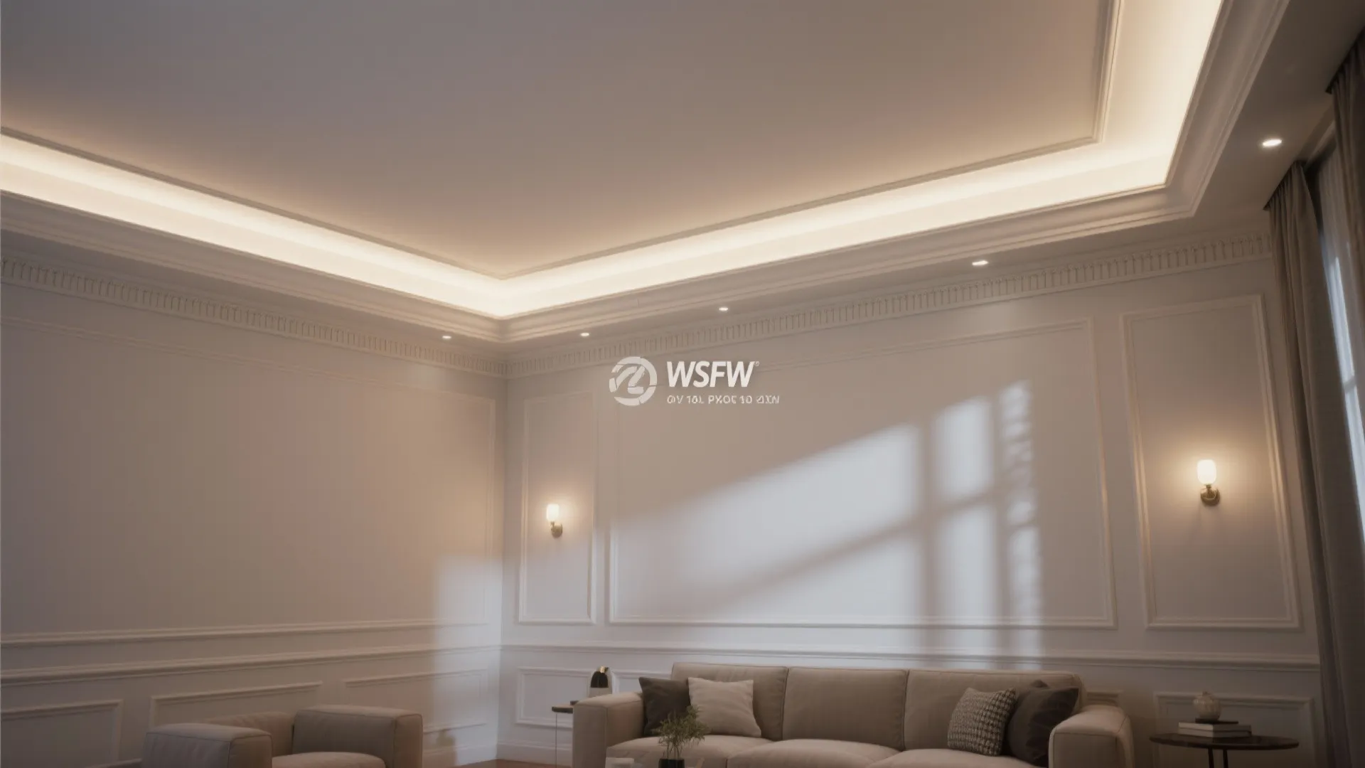 1. Concealed Linear Channels behind Crown Molding