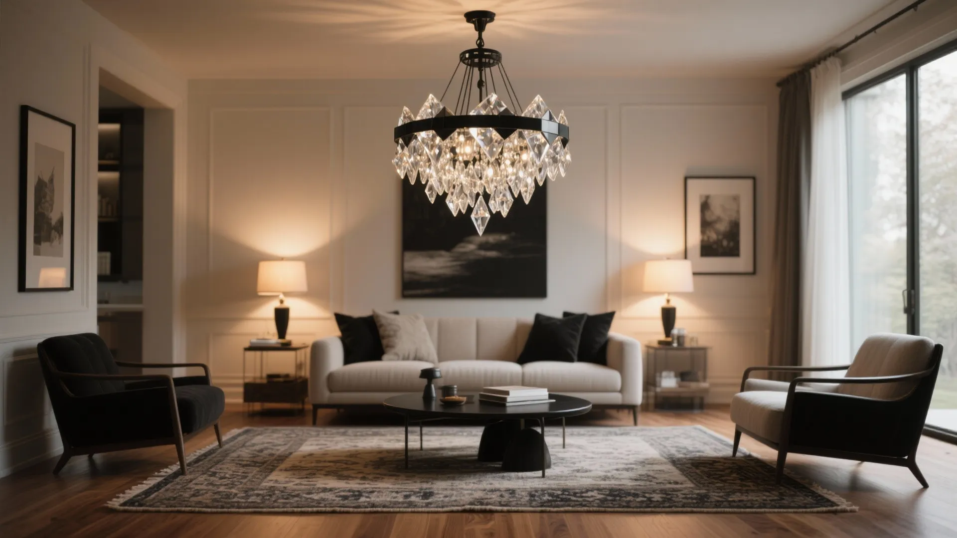 Transitional crystal with black frame