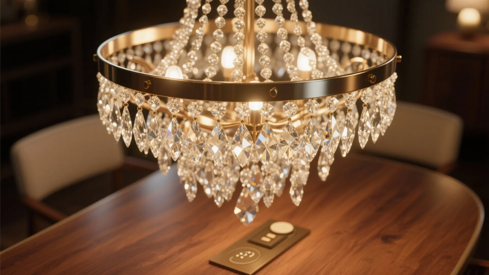 1. Crystal Chandelier with Scaled Proportions