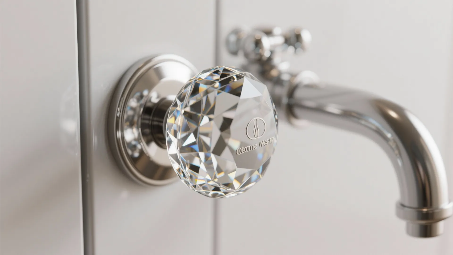 Crystal hardware and statement faucets