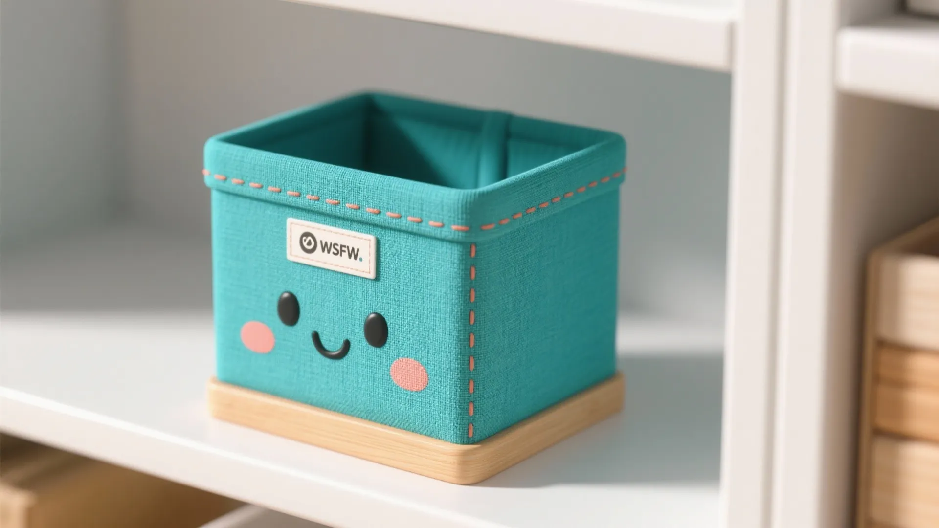 Playful Minimal Shelving with Cartoon Cubes