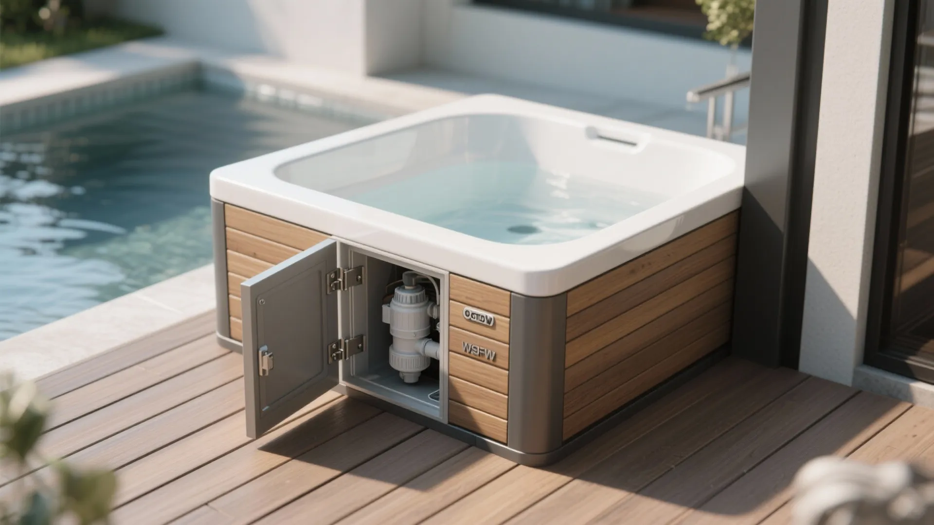 4. Deck-Integrated Cube Tub