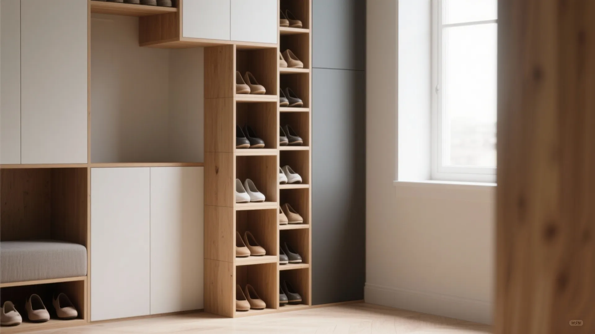 Open cube stack — vertical but breathable