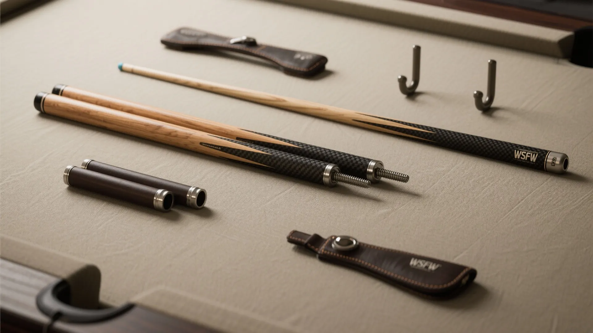 Smart accessories: telescopic cues, extensions, and break strategy