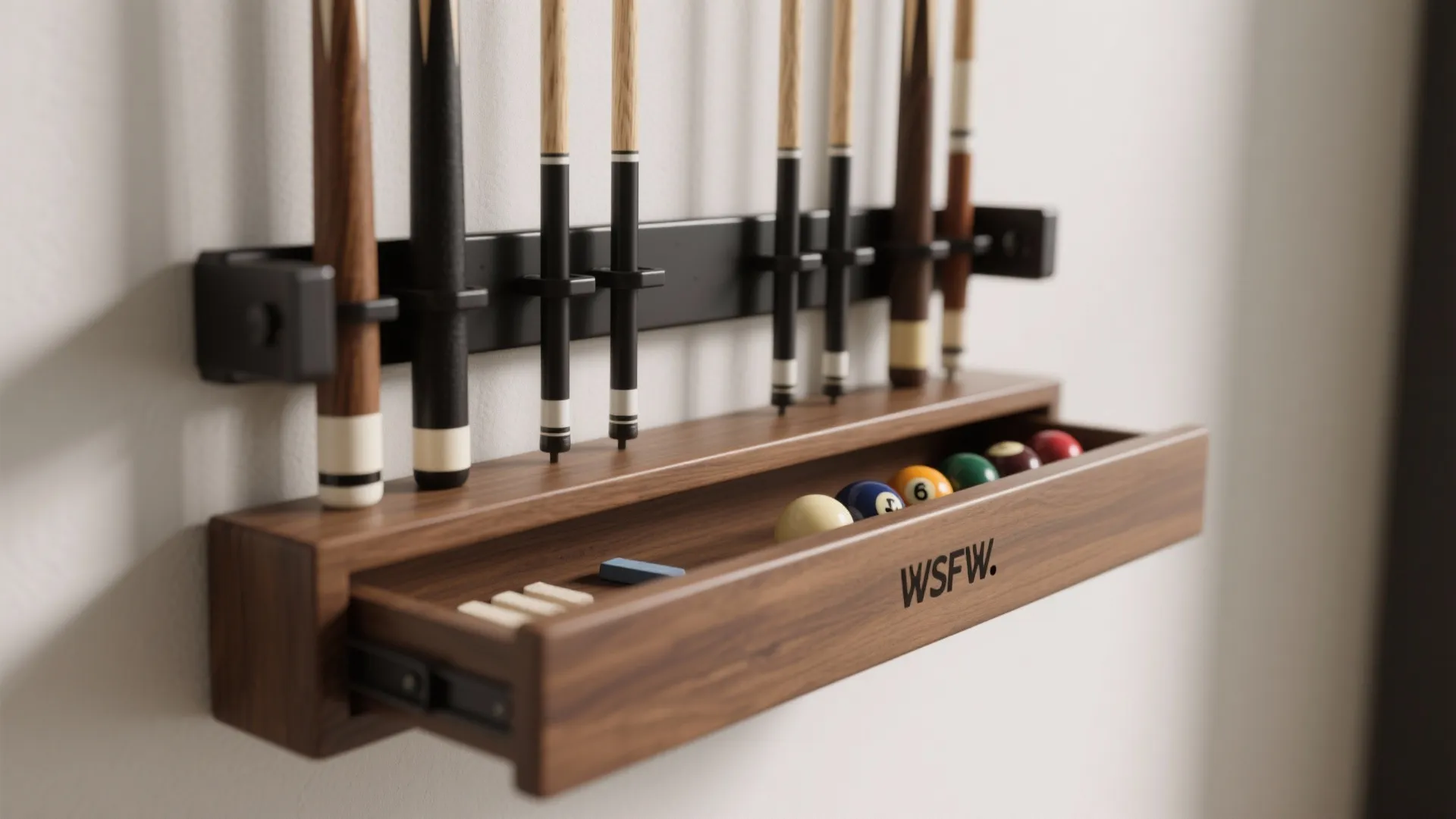 Minimalist Storage Wall with Slim Rack