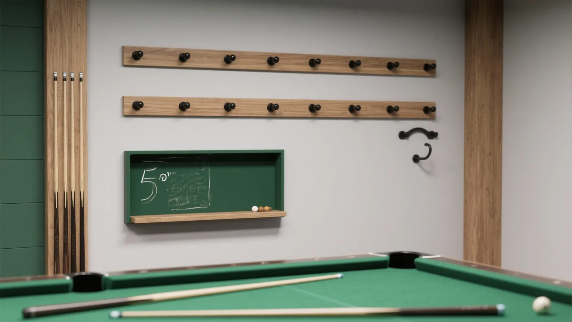 Minimalist Wall-Mounted Cue Storage
