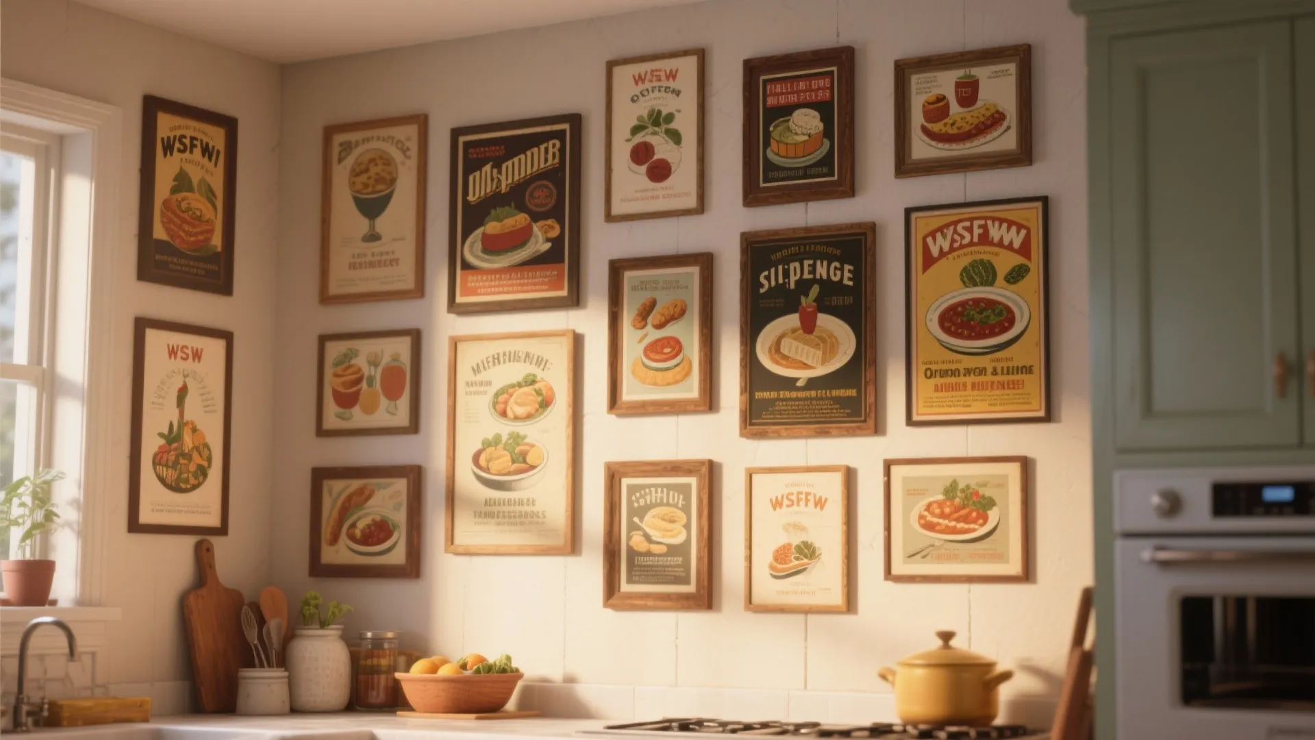 Gallery Wall with Culinary Theme