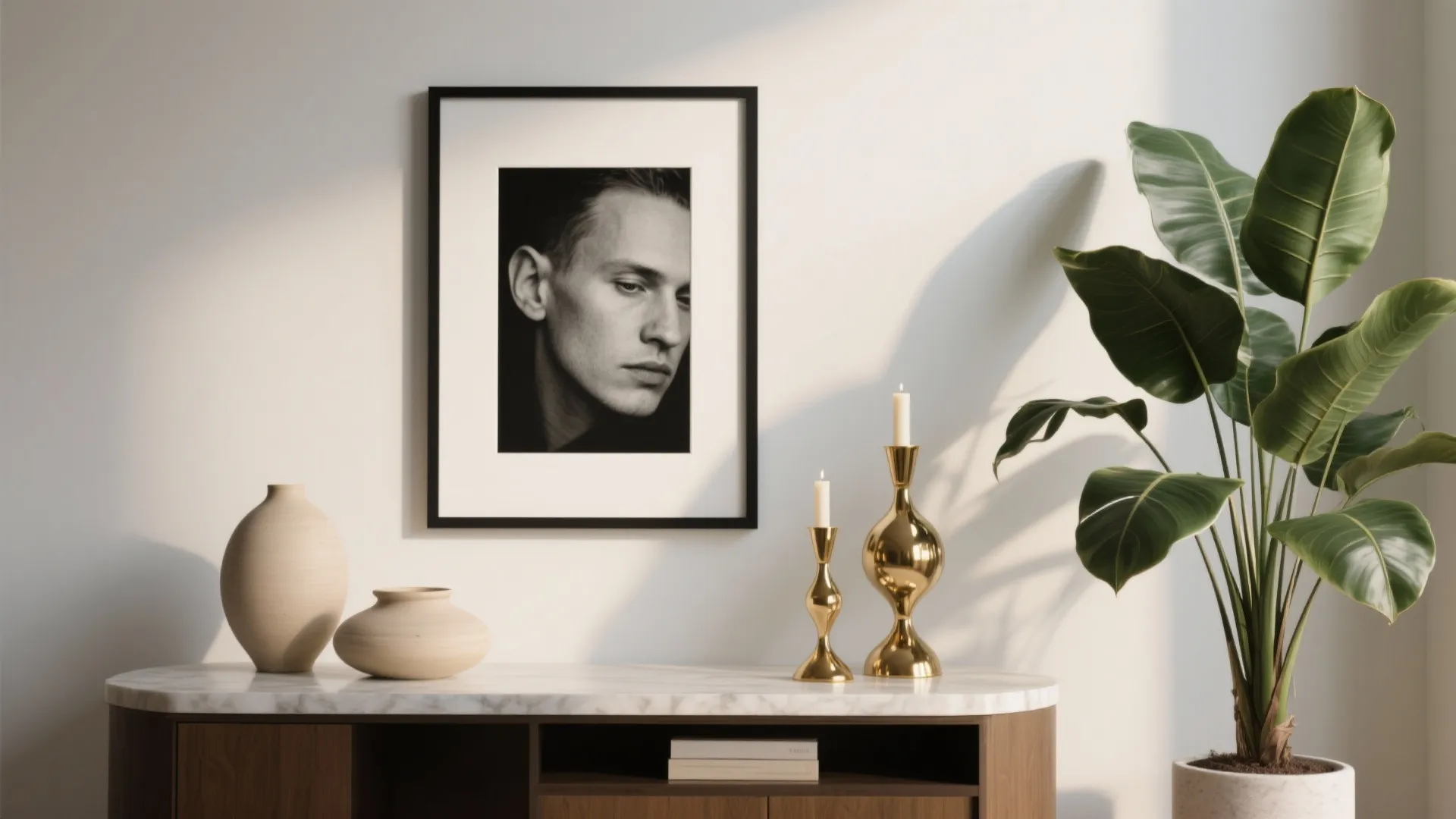 5. Curated accents: art, greenery, and metallics